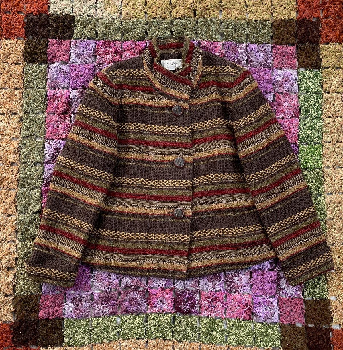Japanese Brand Vintage Vero Striped Shirts Button Up Knit Cardigan Size M / US 6-8 / IT 42-44 - 1 Thumbnail