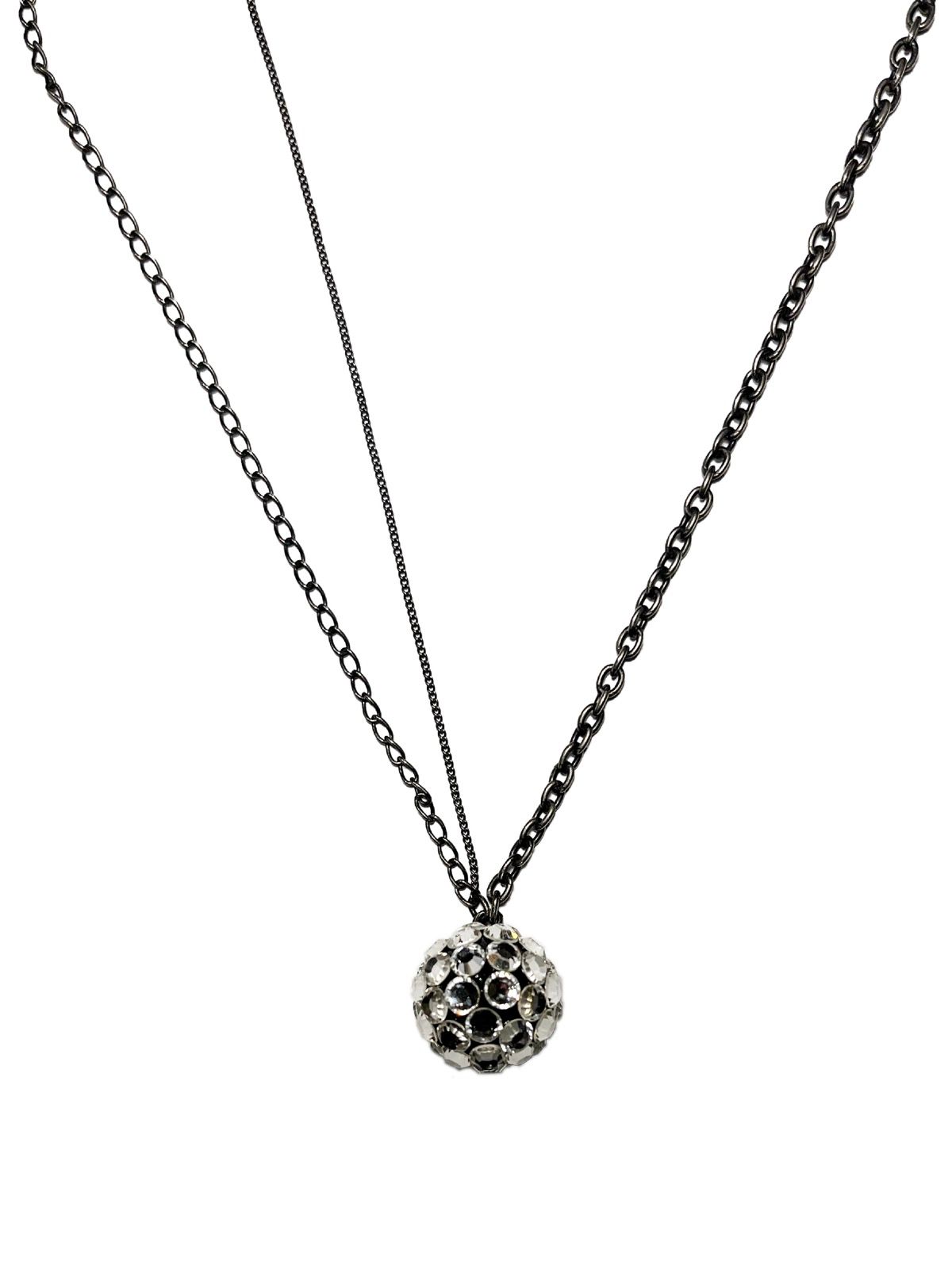 Pre-owned Jun Takahashi X Undercover Silver Crystal Disco Ball Chain Necklace