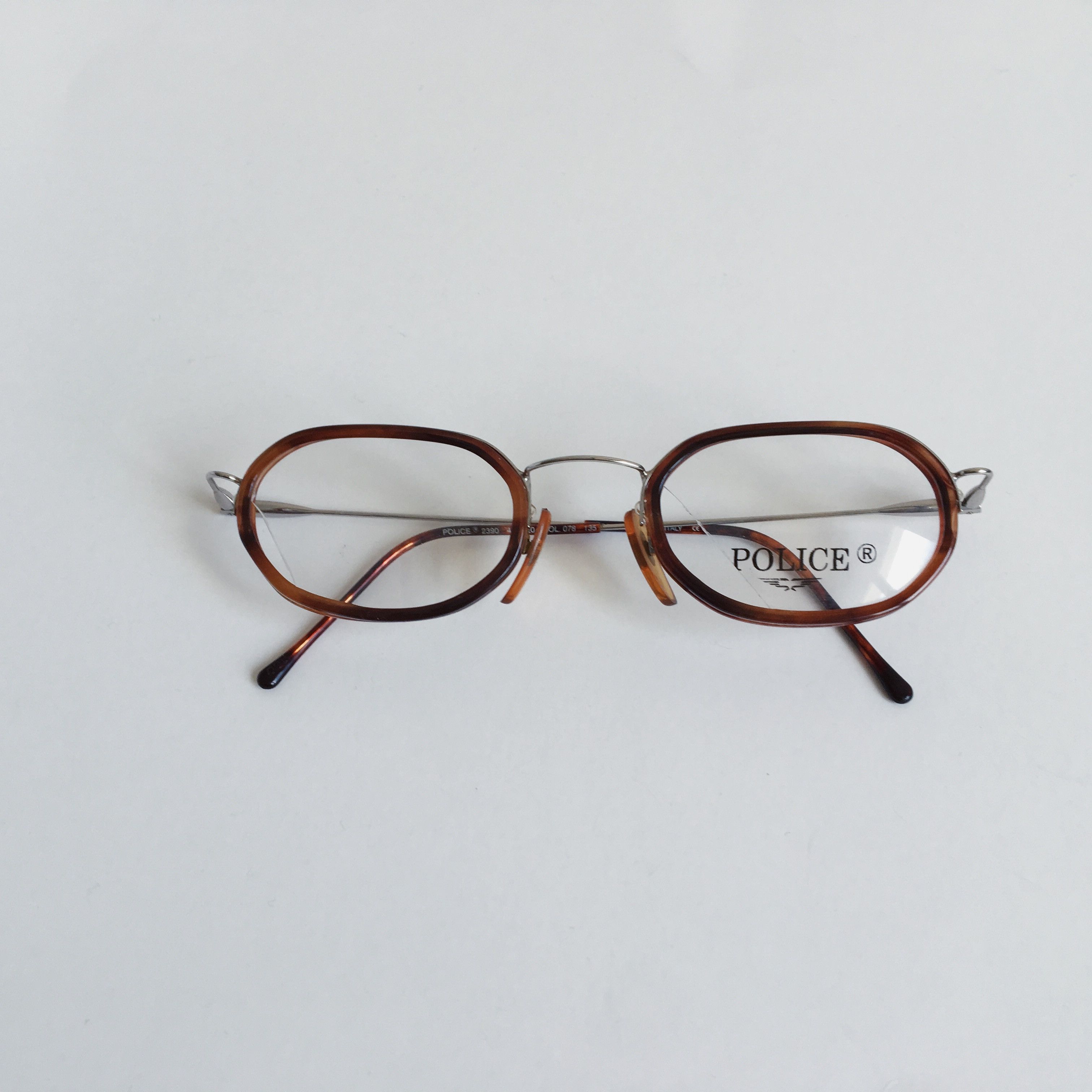 Vintage Police Vintage Square Glasses Tortoise/Silver Optical 90s Size ONE SIZE - 3 Thumbnail