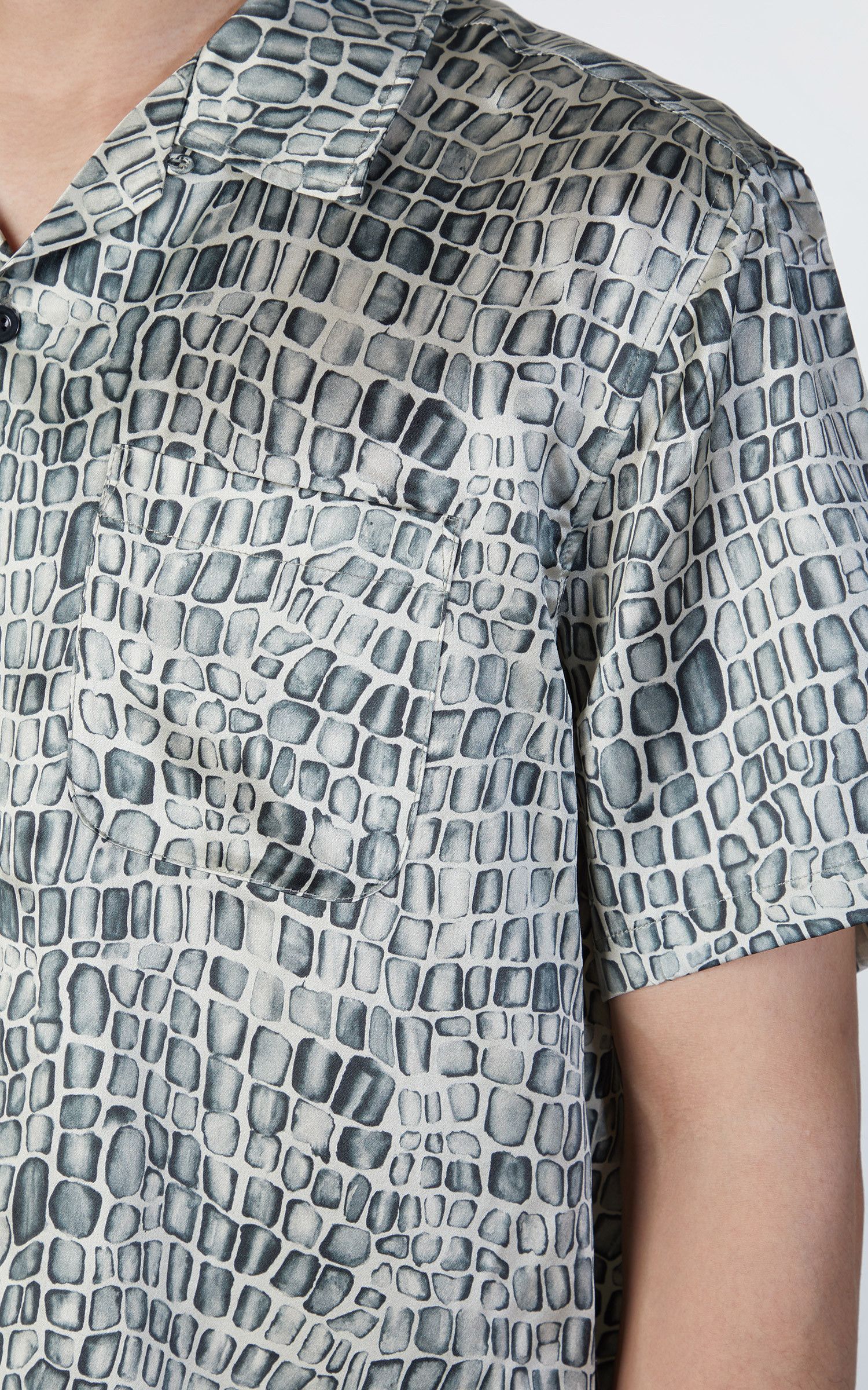 RARE STUSSY CROC PATTERN SILK SHIRT