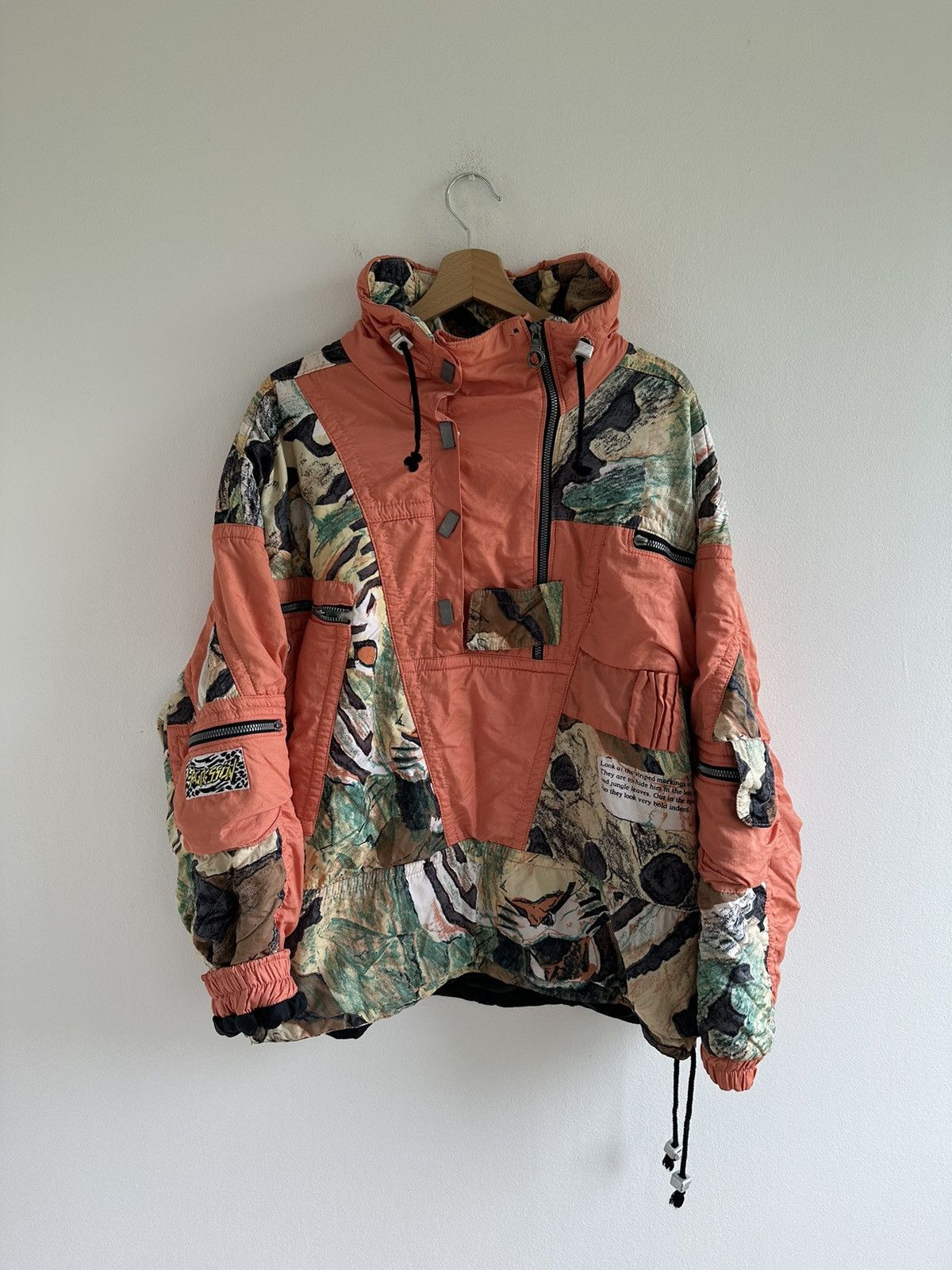 Vintage Vintage 90s Tiger Print Bomber Jacket Anorak Rare Riri Size US XL / EU 56 / 4 - 2 Thumbnail