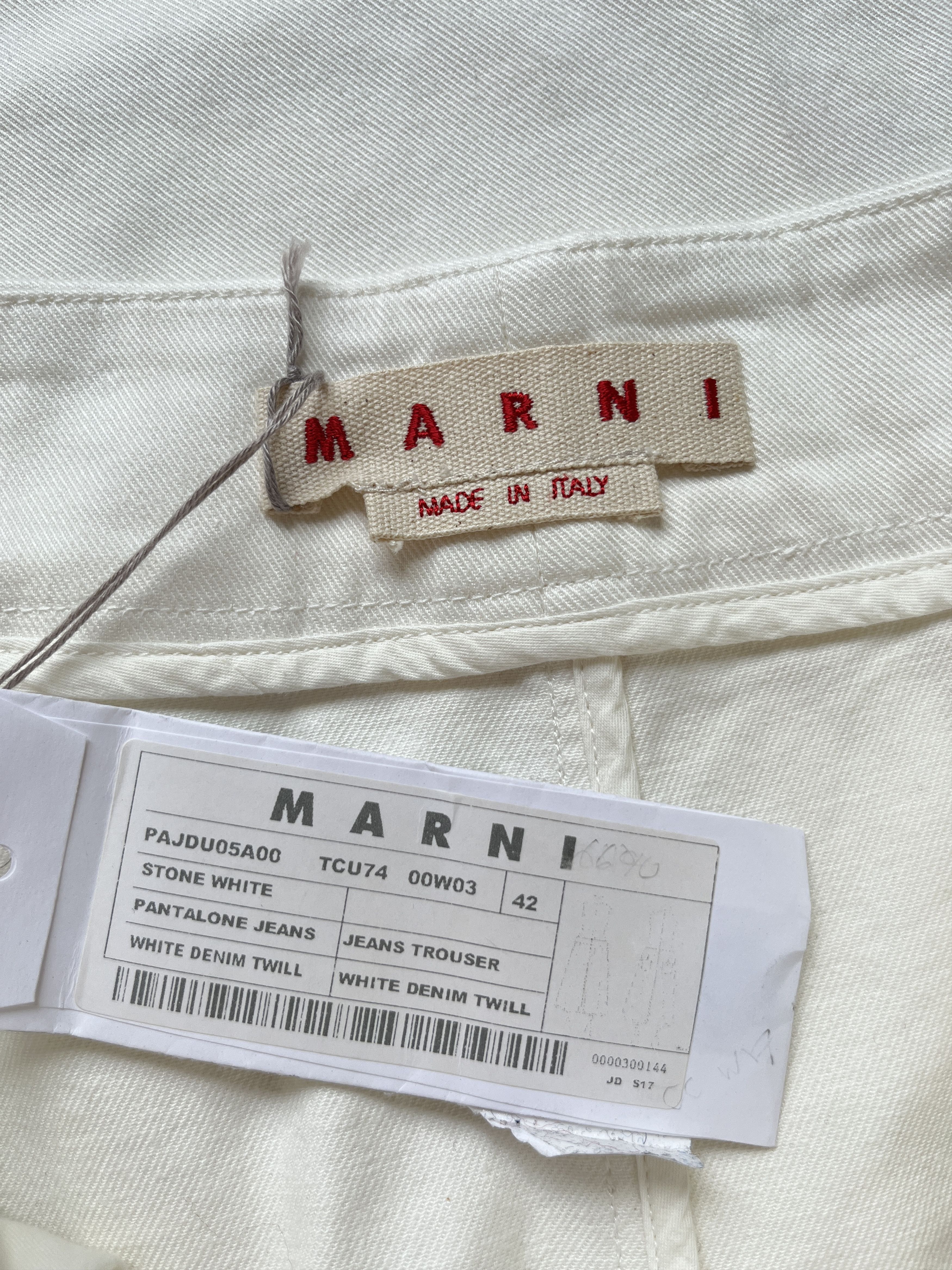 Marni ⚡️QUICK SALE⚡️Marni Stone White Wide Leg Pants Trousers Size 31" - 3 Thumbnail