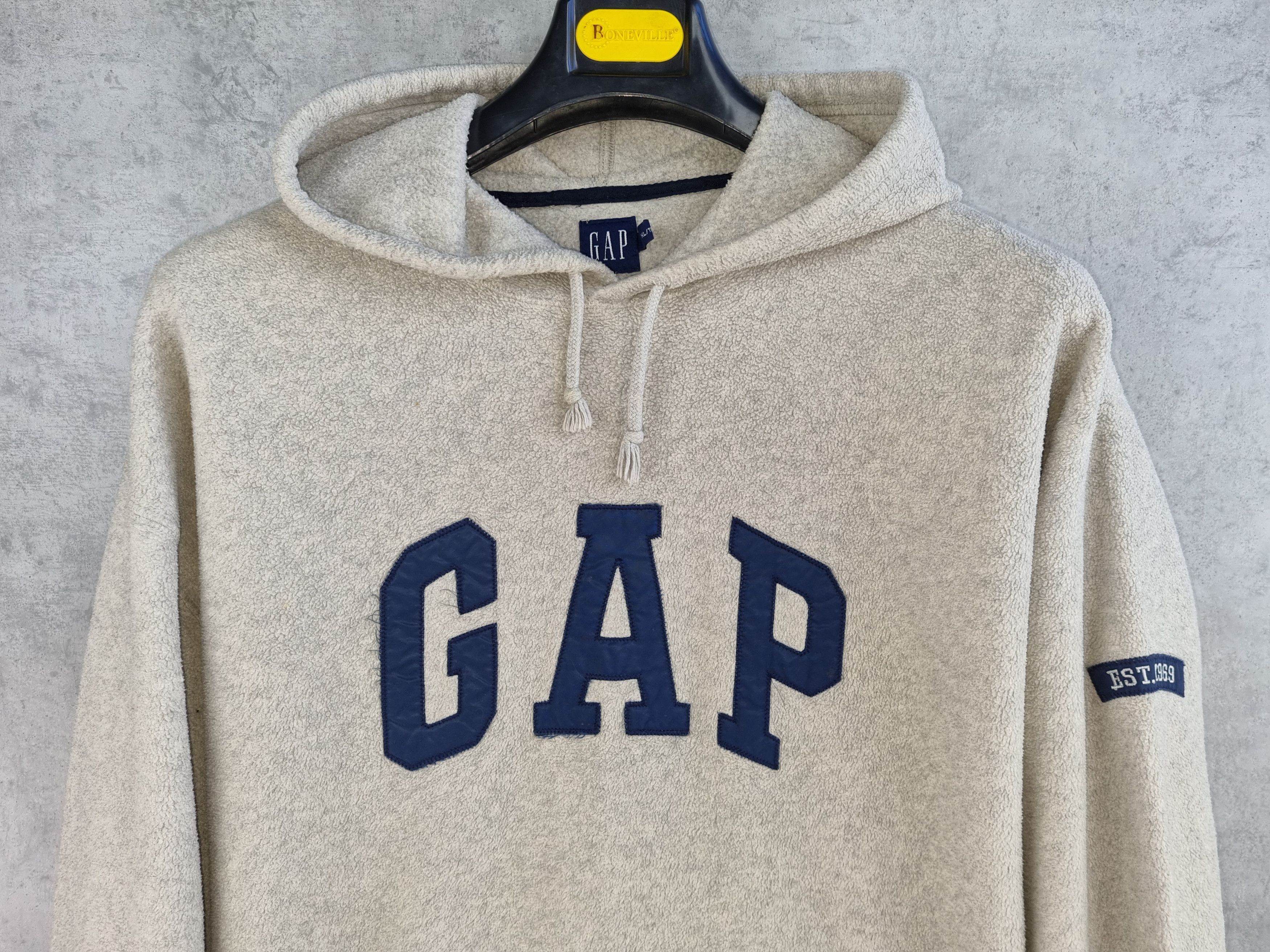 Gap × Vintage 90s Fleece GAP Spellout Logo Vintage Hoodie Size US XL / EU 56 / 4 - 2 Thumbnail