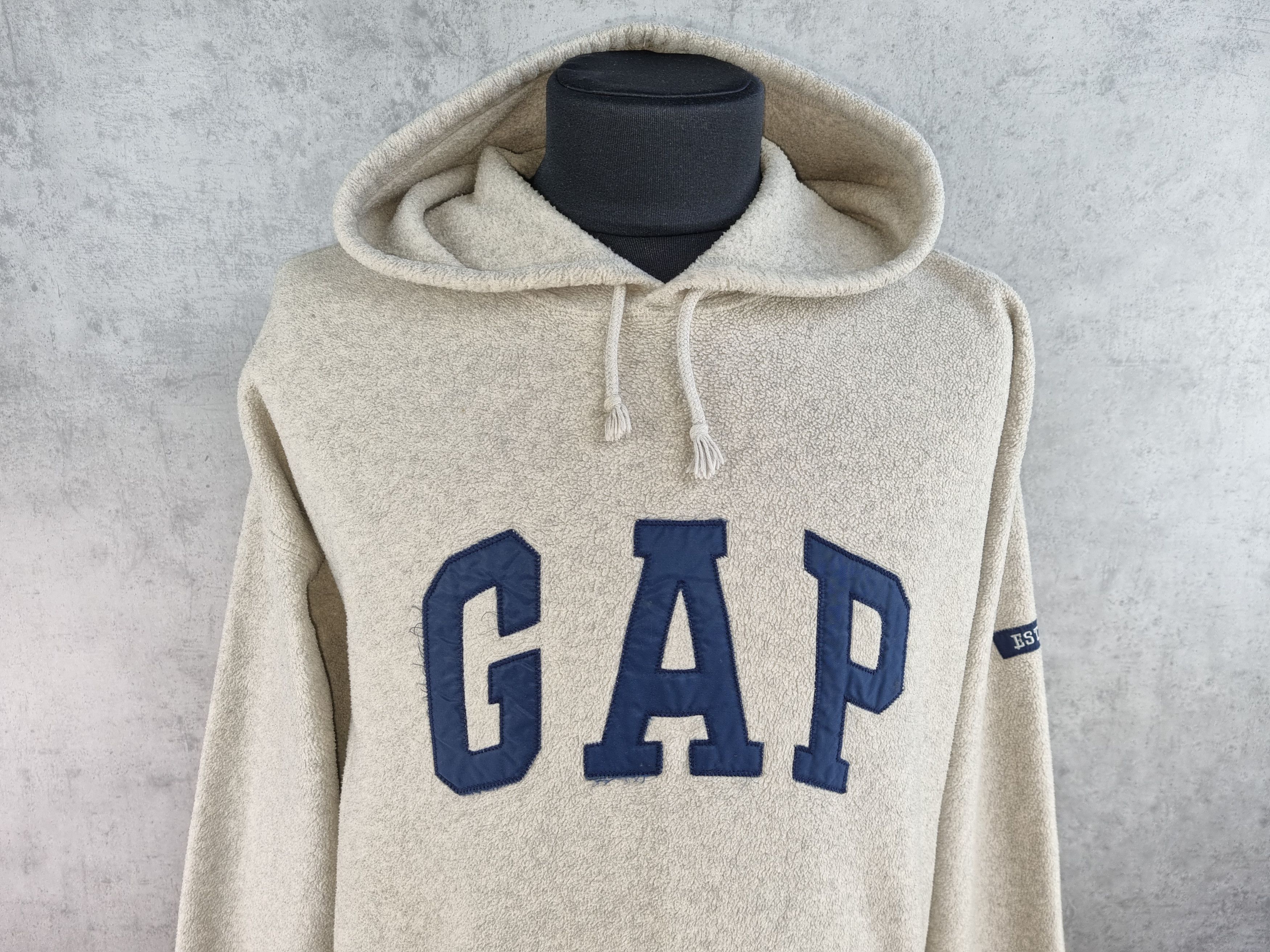 Gap × Vintage 90s Fleece GAP Spellout Logo Vintage Hoodie Size US XL / EU 56 / 4 - 8 Thumbnail