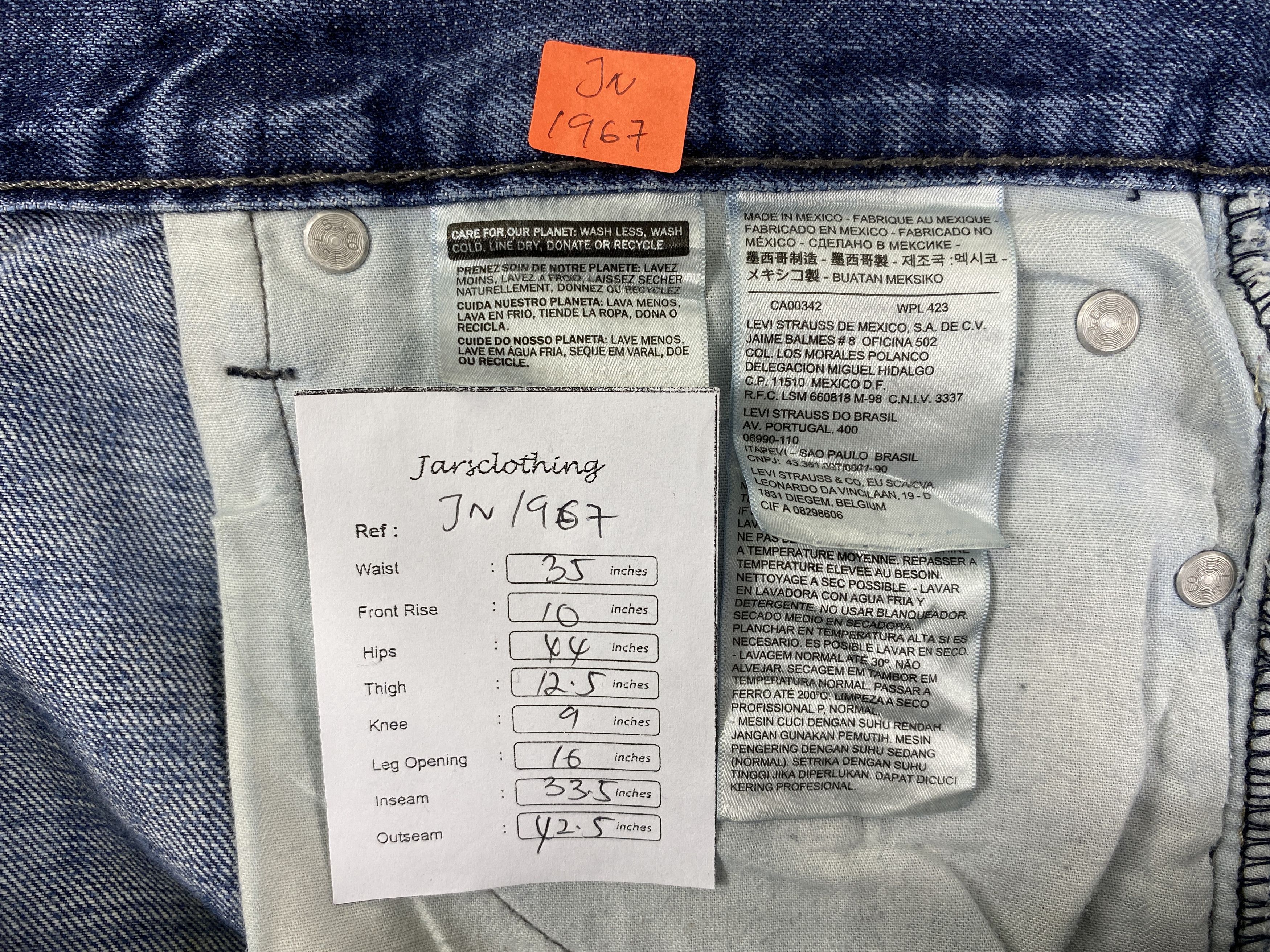 Levi's Blue Vintage Levi's 514 Jeans 35x33.5 Denim -JN1967 Size US 35 - 8 Thumbnail