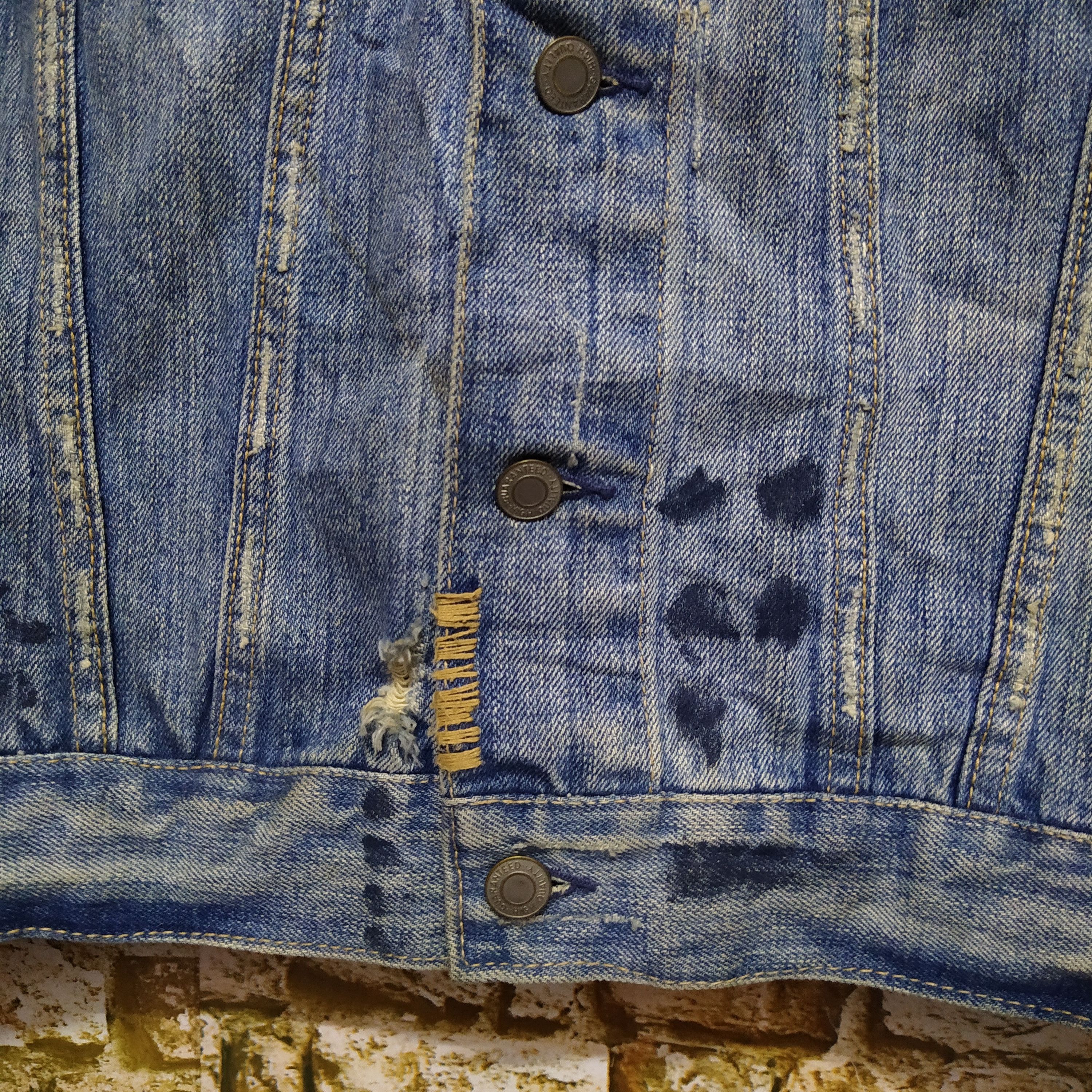 Japanese Brand THREE STONES THROW DISTRESSED BORO DENIM jacket (D374) Size US L / EU 52-54 / 3 - 5 Thumbnail