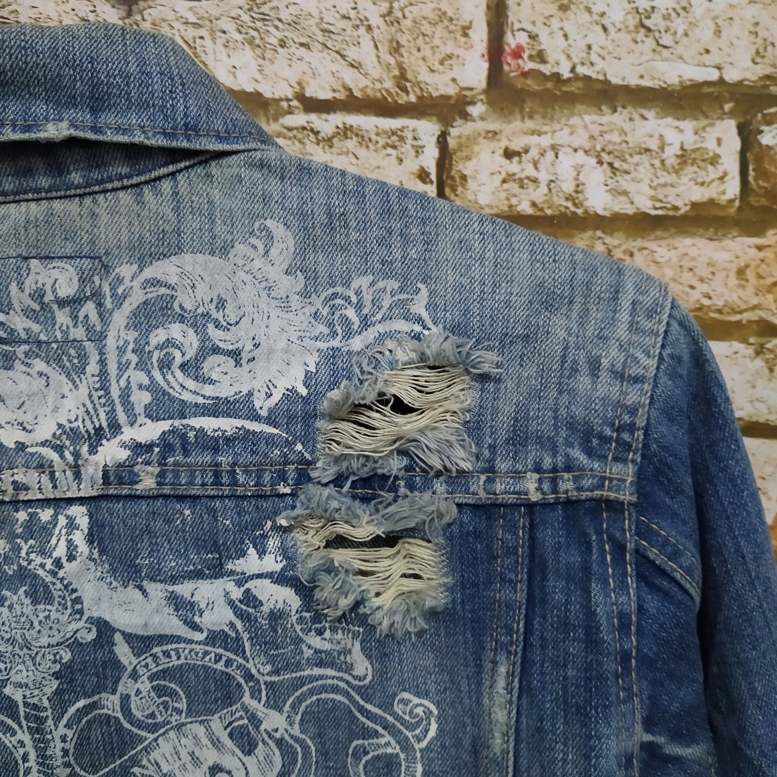Japanese Brand THREE STONES THROW DISTRESSED BORO DENIM jacket (D374) Size US L / EU 52-54 / 3 - 11 Thumbnail