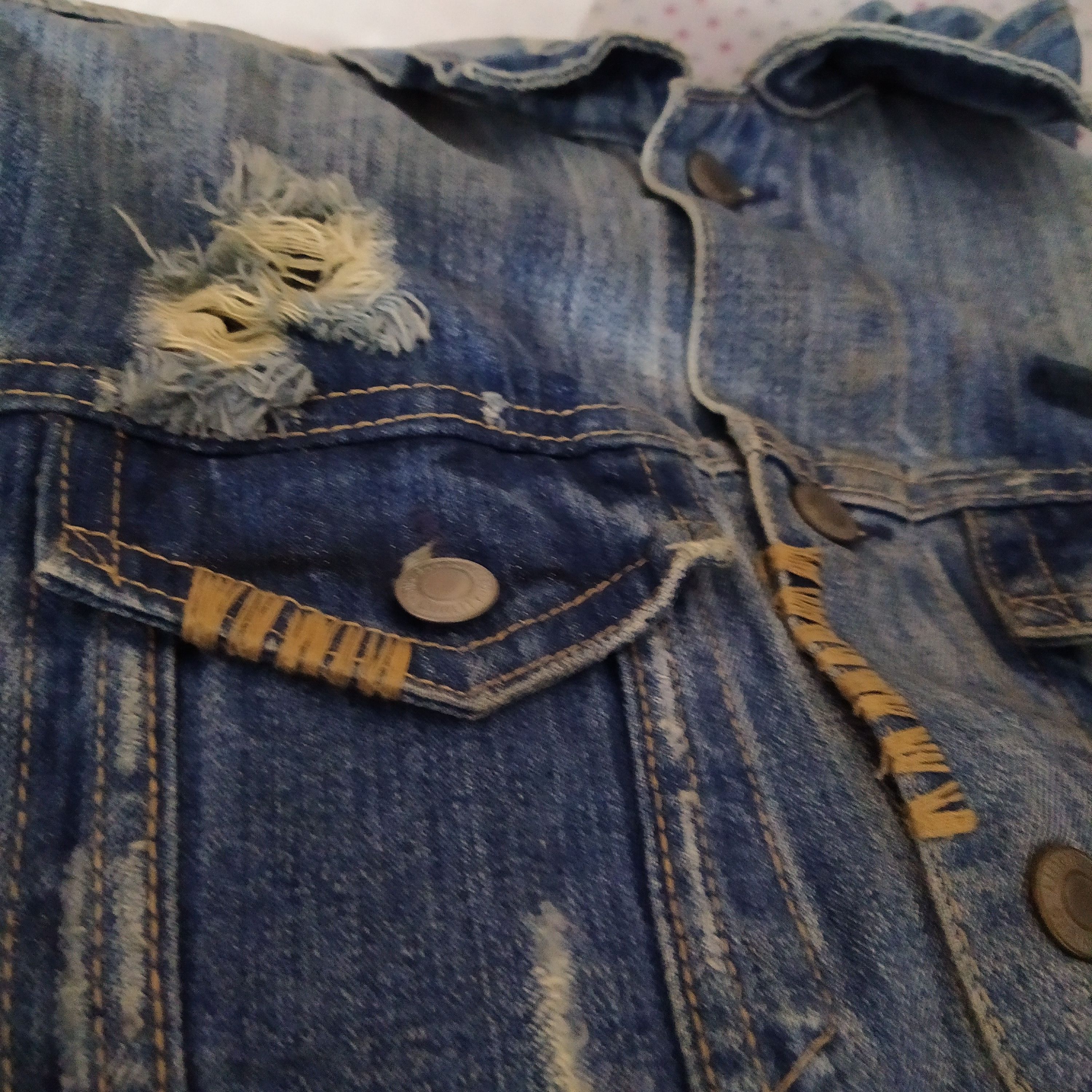 Japanese Brand THREE STONES THROW DISTRESSED BORO DENIM jacket (D374) Size US L / EU 52-54 / 3 - 13 Thumbnail