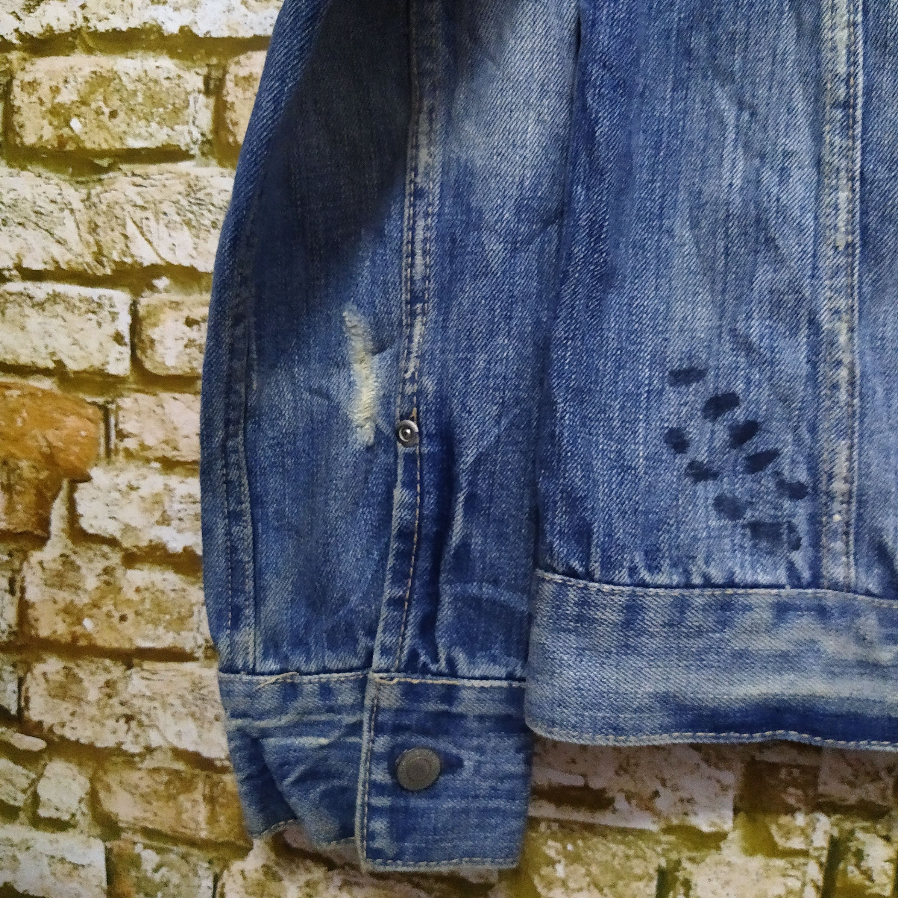 Japanese Brand THREE STONES THROW DISTRESSED BORO DENIM jacket (D374) Size US L / EU 52-54 / 3 - 4 Thumbnail