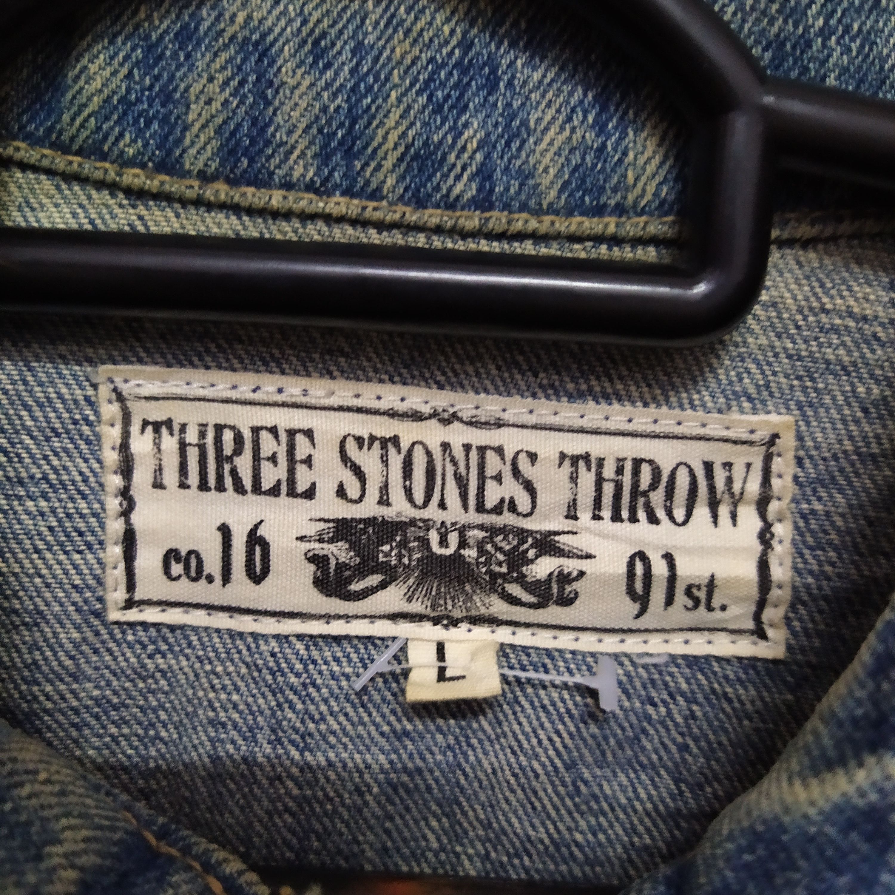 Japanese Brand THREE STONES THROW DISTRESSED BORO DENIM jacket (D374) Size US L / EU 52-54 / 3 - 10 Thumbnail