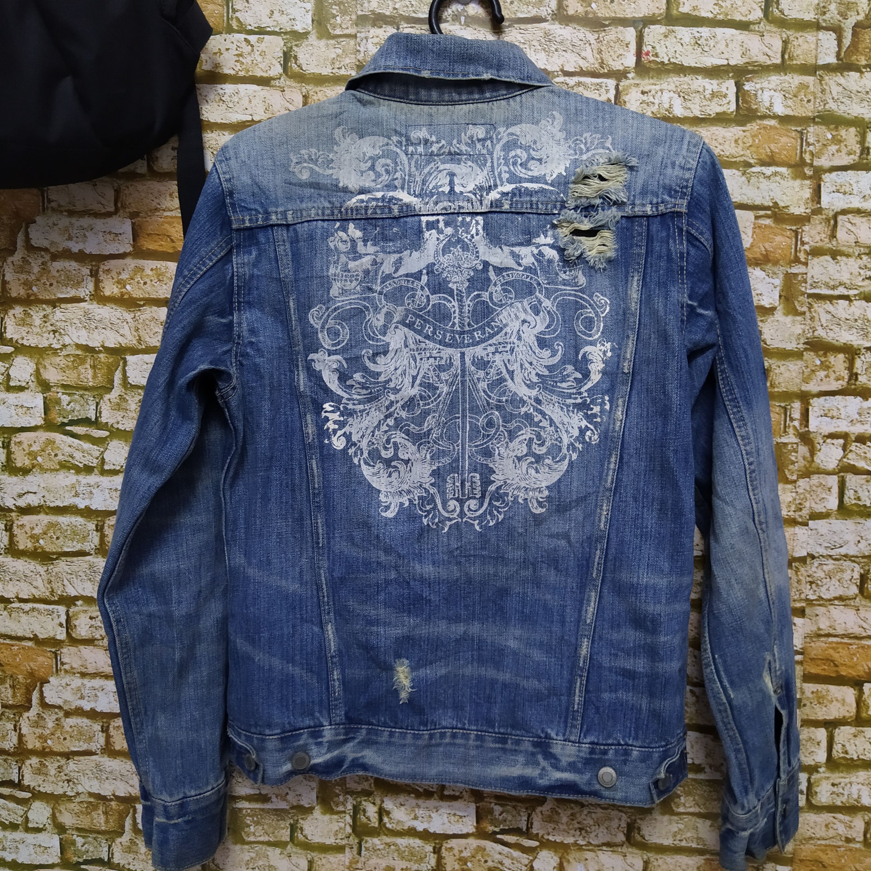Japanese Brand THREE STONES THROW DISTRESSED BORO DENIM jacket (D374) Size US L / EU 52-54 / 3 - 2 Thumbnail