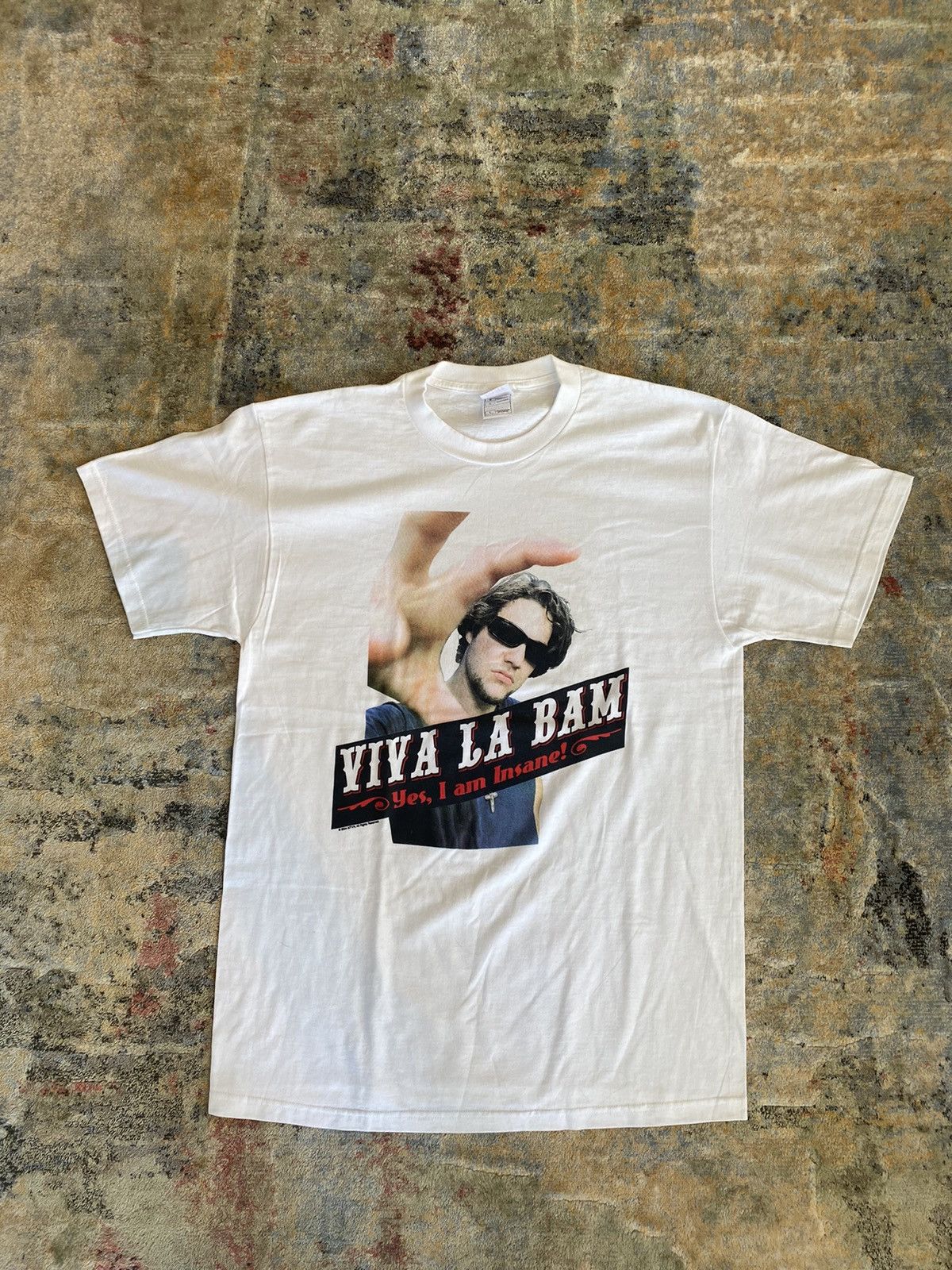 Crazy Vintage White MTV Viva La Bam Movie Promo T-Shirt Y2K