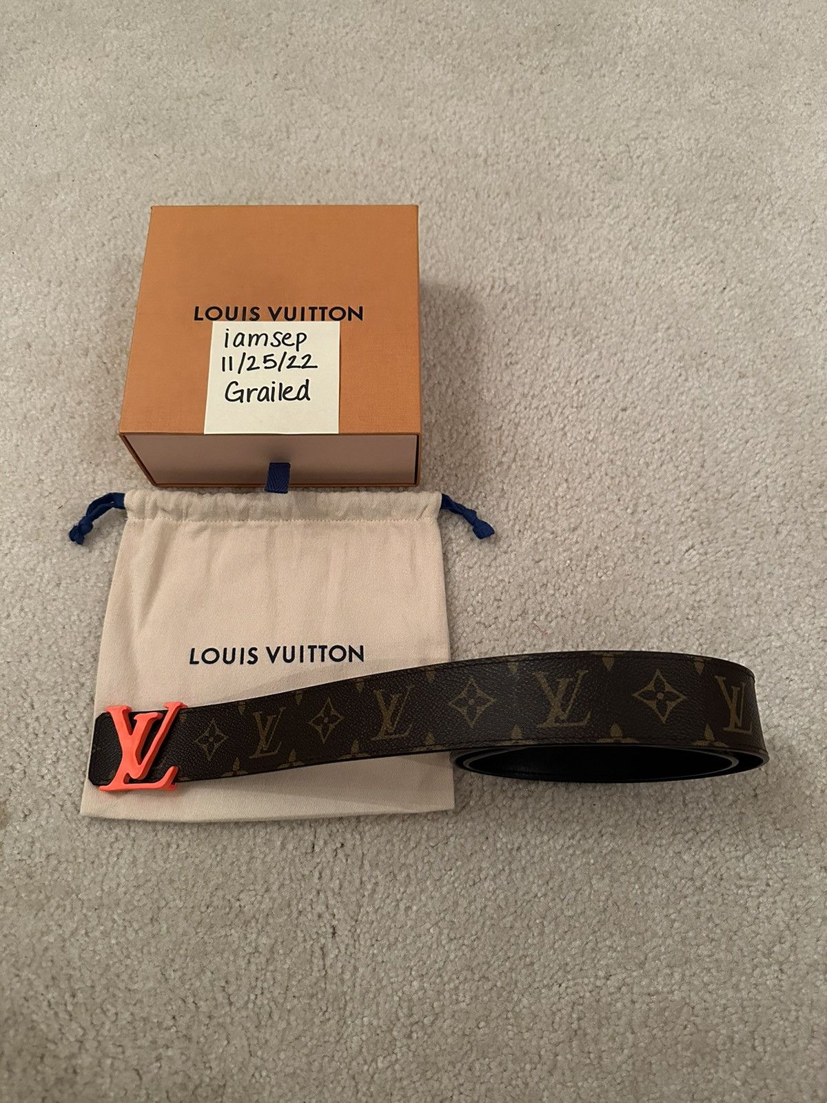 Louis Vuitton Mens Louis Vuitton X Virgil Abloh Shape 40mm Monogram Belt Grailed 8735