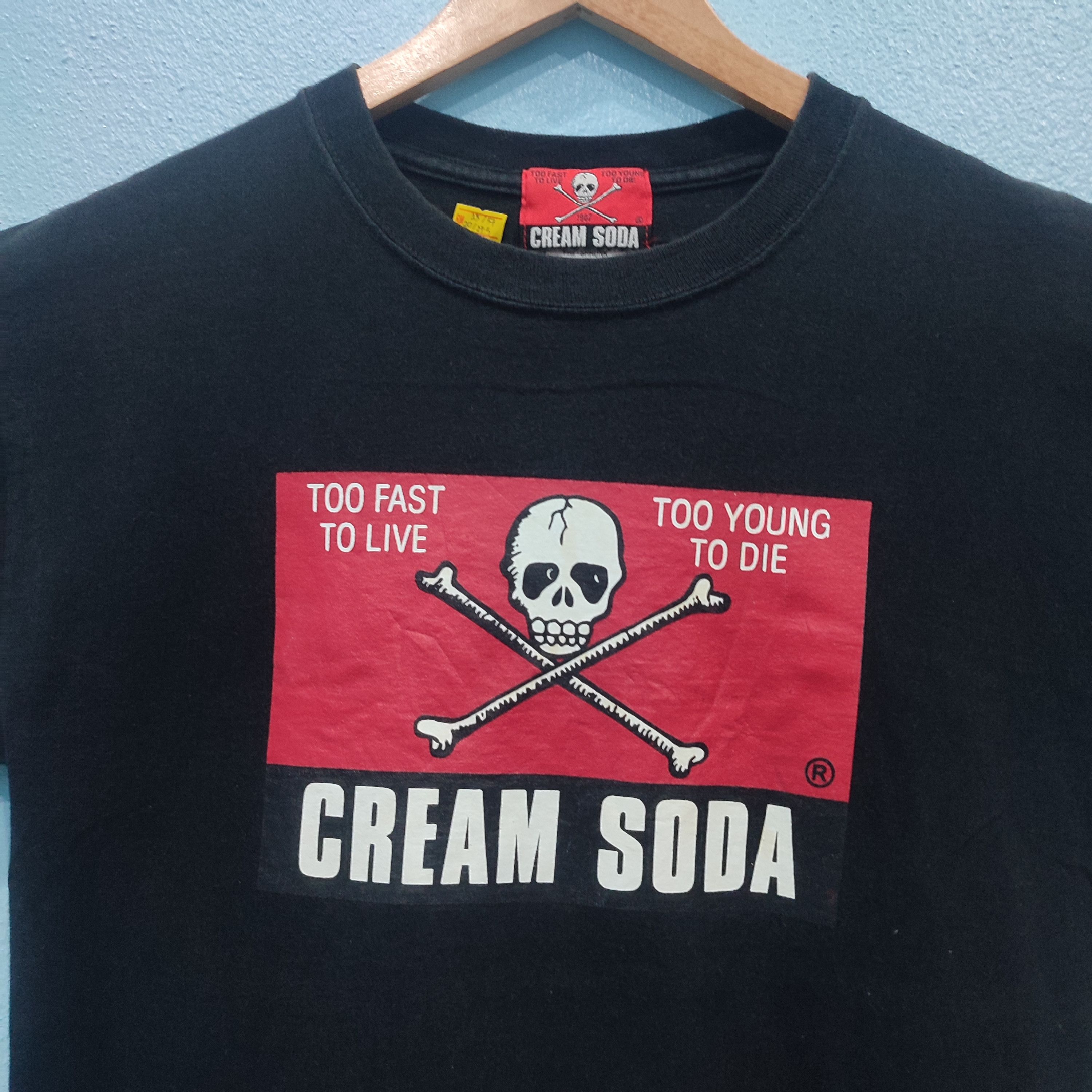 Japanese Brand × Vintage CREAM SODA Japanese Brand Skull DesignTshirt Size US M / EU 48-50 / 2 - 2 Thumbnail