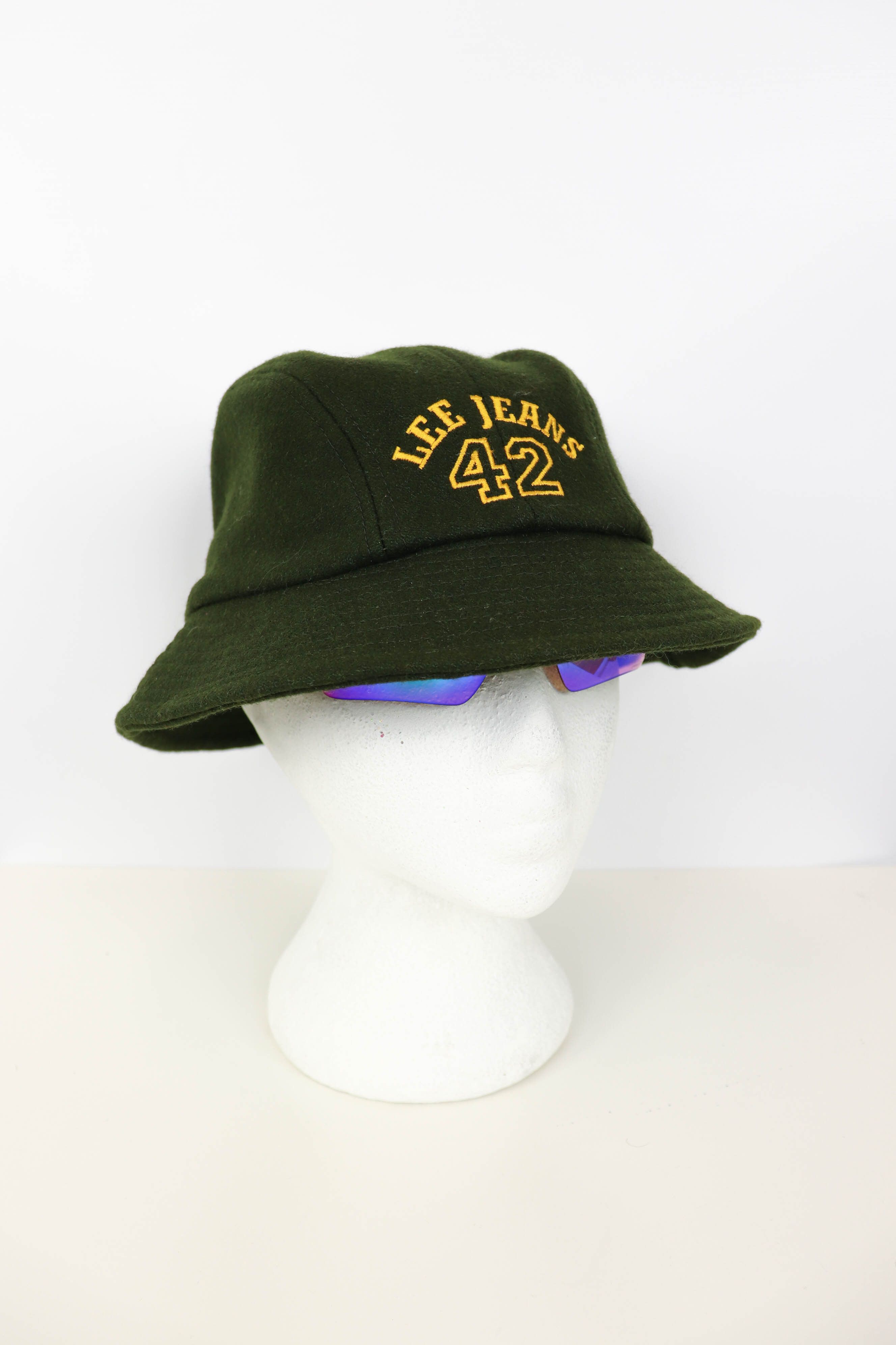 Lee Lee Jeans 42 Olive Green Wool Bucket Hat Size ONE SIZE - 2 Thumbnail