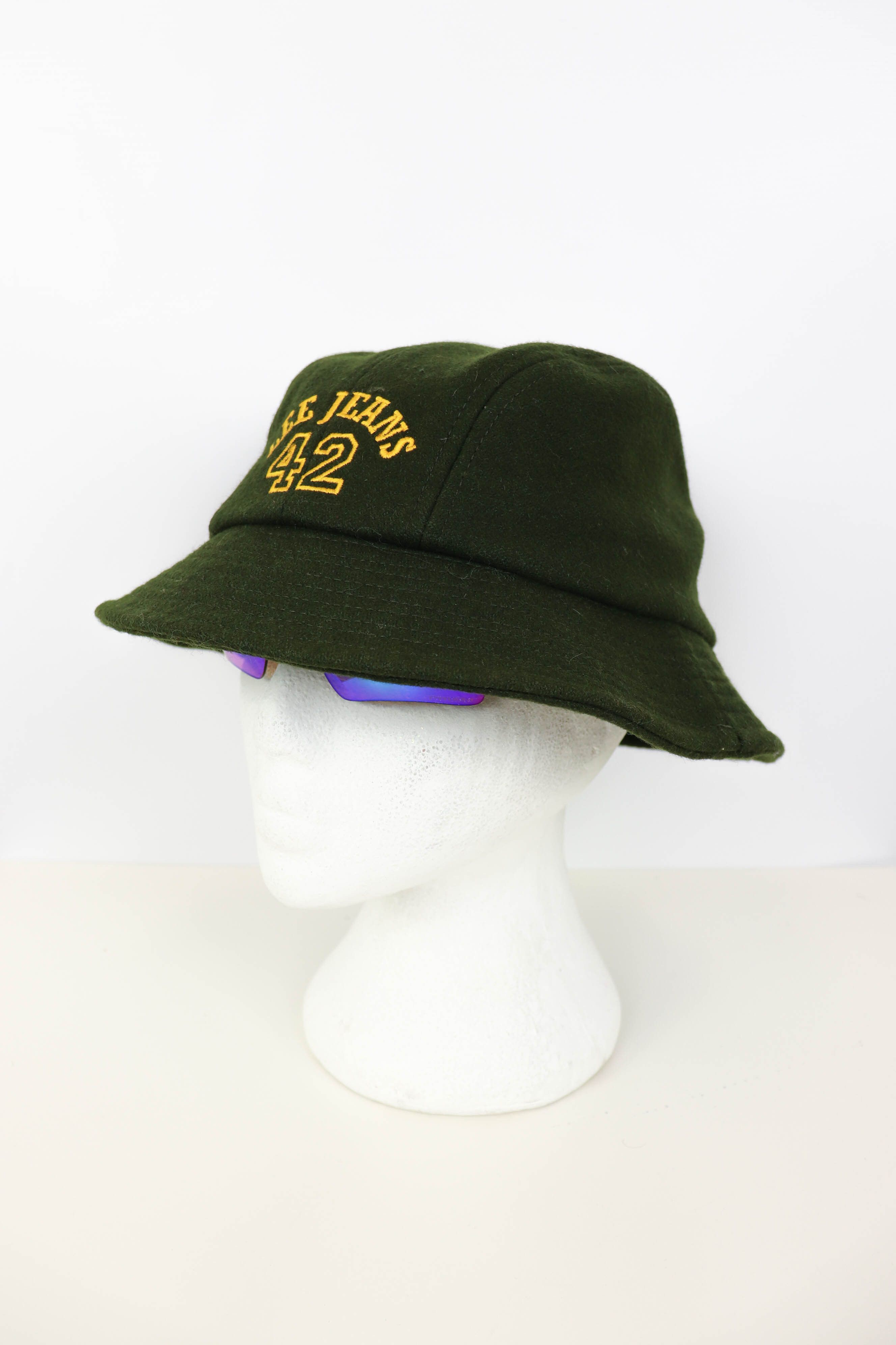 Lee Lee Jeans 42 Olive Green Wool Bucket Hat Size ONE SIZE - 3 Thumbnail