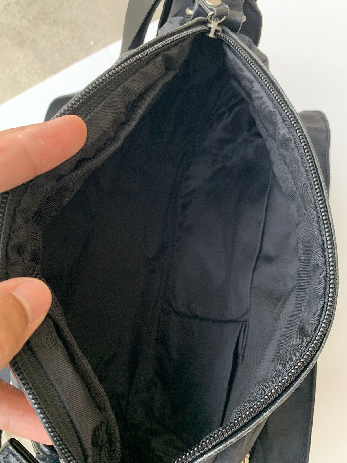 Y's × Y's for Men × Yohji Yamamoto Y’sacc Yohji Yamamoto CrossBody half leather Nylon Bag Size ONE SIZE - 8 Thumbnail