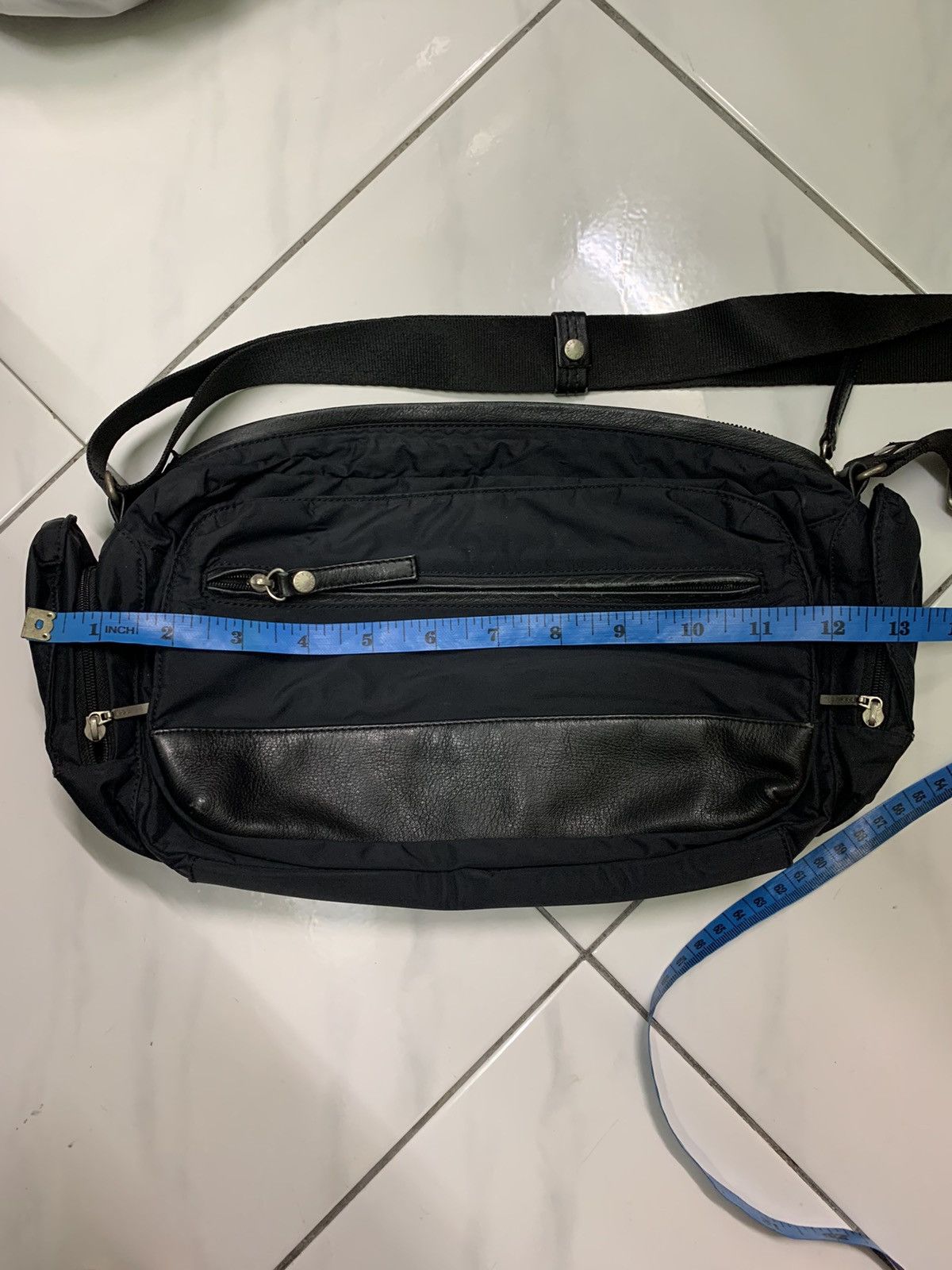 Y's × Y's for Men × Yohji Yamamoto Y’sacc Yohji Yamamoto CrossBody half leather Nylon Bag Size ONE SIZE - 15 Thumbnail