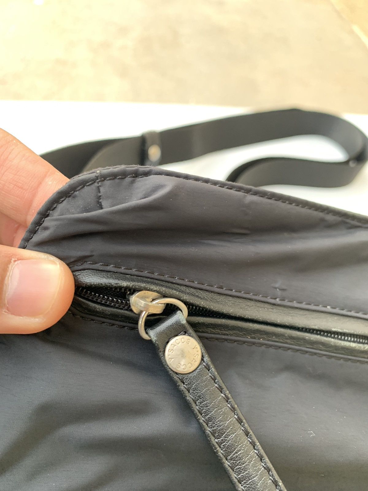 Y's × Y's for Men × Yohji Yamamoto Y’sacc Yohji Yamamoto CrossBody half leather Nylon Bag Size ONE SIZE - 5 Thumbnail