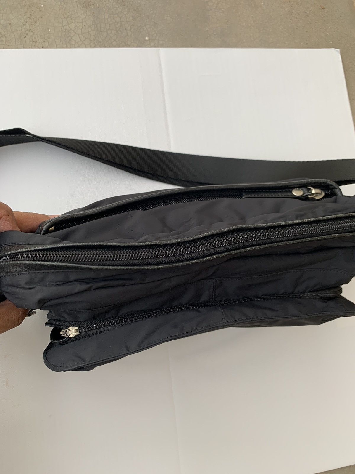 Y's × Y's for Men × Yohji Yamamoto Y’sacc Yohji Yamamoto CrossBody half leather Nylon Bag Size ONE SIZE - 6 Thumbnail