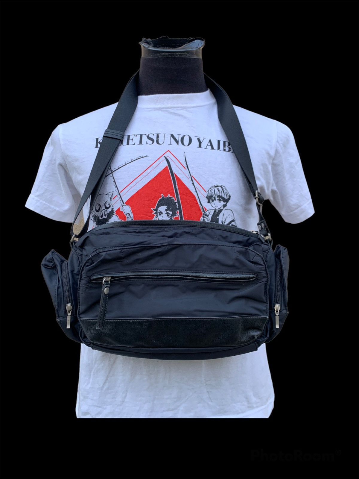 Y's × Y's for Men × Yohji Yamamoto Y’sacc Yohji Yamamoto CrossBody half leather Nylon Bag Size ONE SIZE - 1 Thumbnail