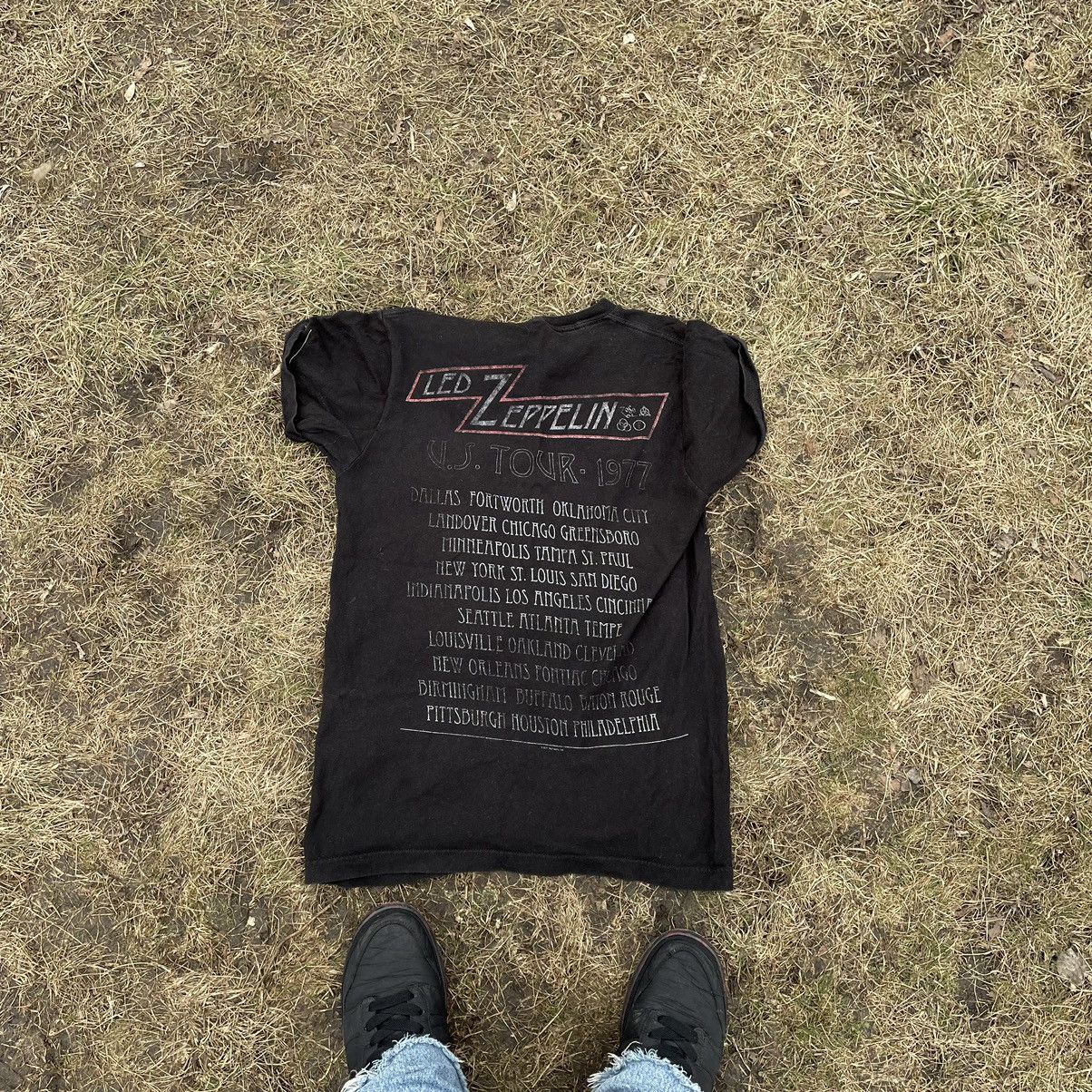 Vintage Vintage 90s Led Zeppelin Sun Faded Graphic Tee Grunge Slim L Size US L / EU 52-54 / 3 - 5 Thumbnail
