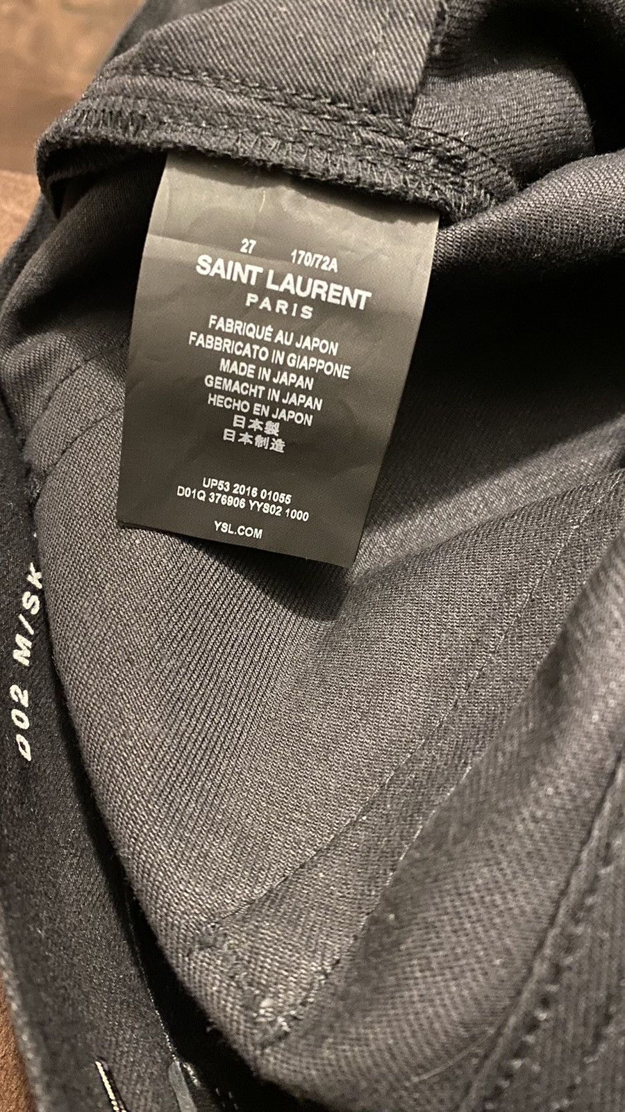 Hedi Slimane × Saint Laurent Paris Saint Laurent FW16 2016 D02 raw black denim Size US 27 - 3 Thumbnail