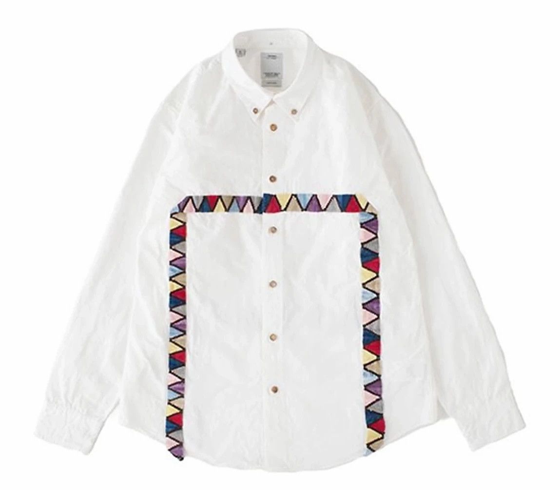 image of Visvim Lungta 5 Nation Mayan Shirt in White, Men's (Size Small)