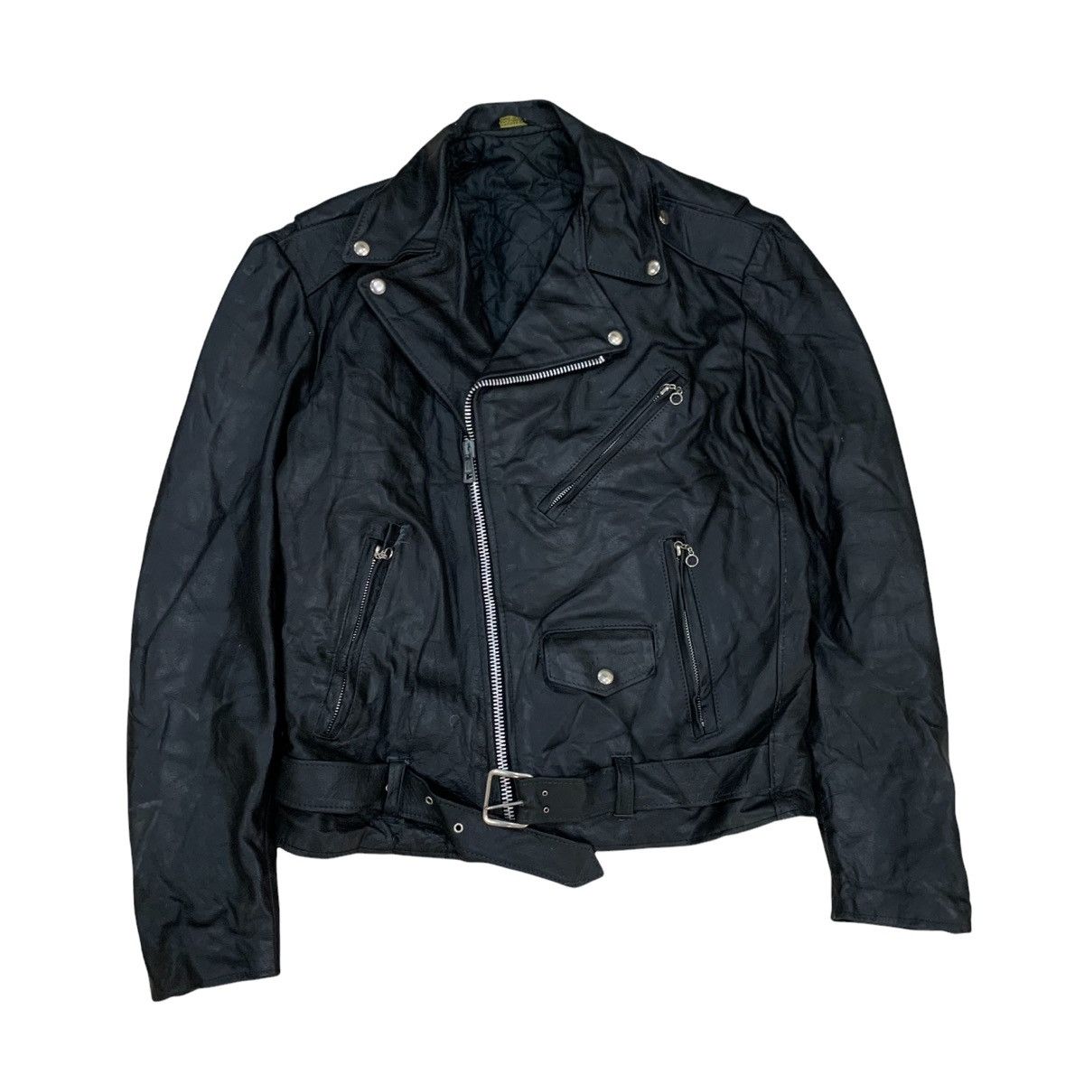 Vintage 🇺🇸Double Collar Bikers Leather Jacket Size US M / EU 48-50 / 2 - 1 Thumbnail