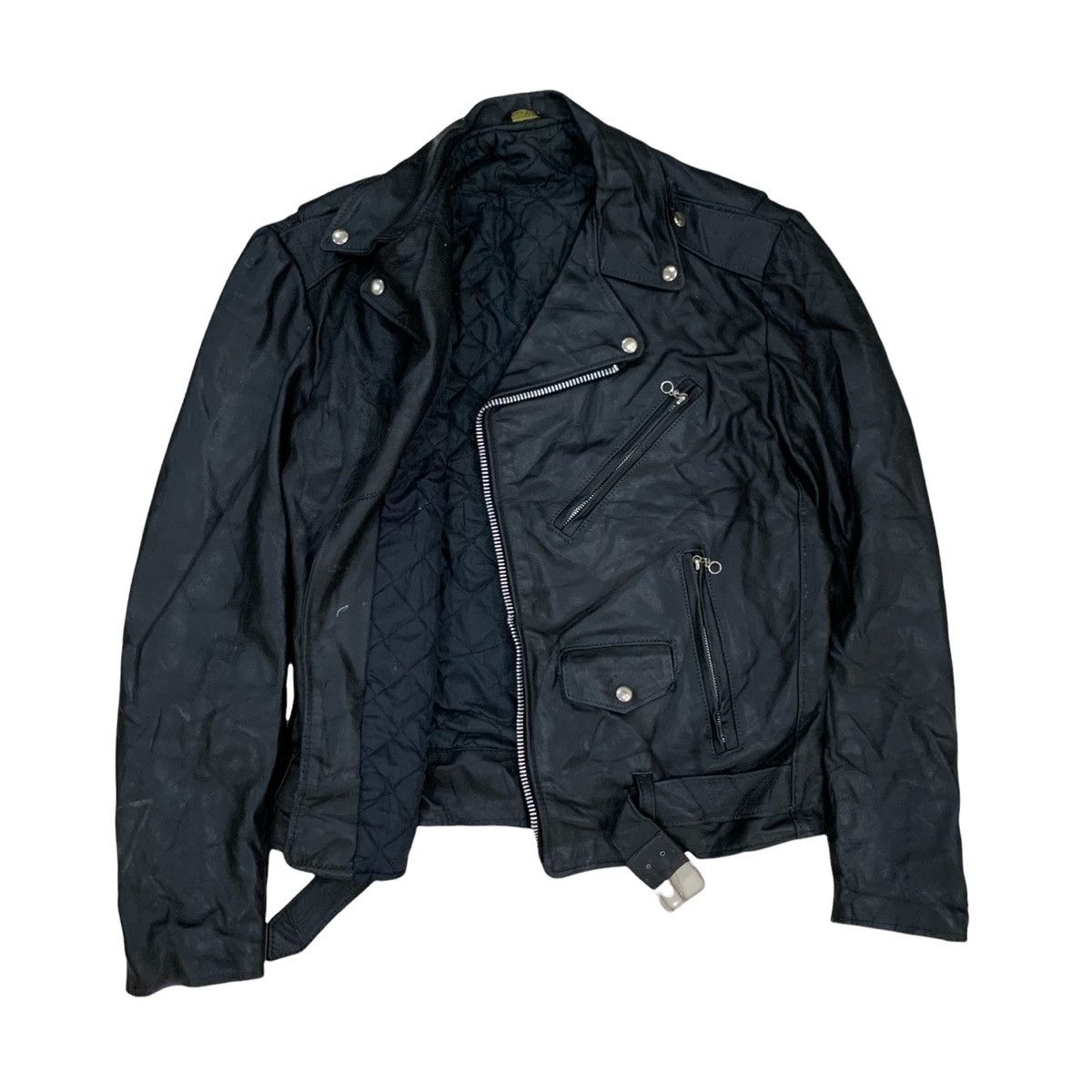 Vintage 🇺🇸Double Collar Bikers Leather Jacket Size US M / EU 48-50 / 2 - 2 Thumbnail