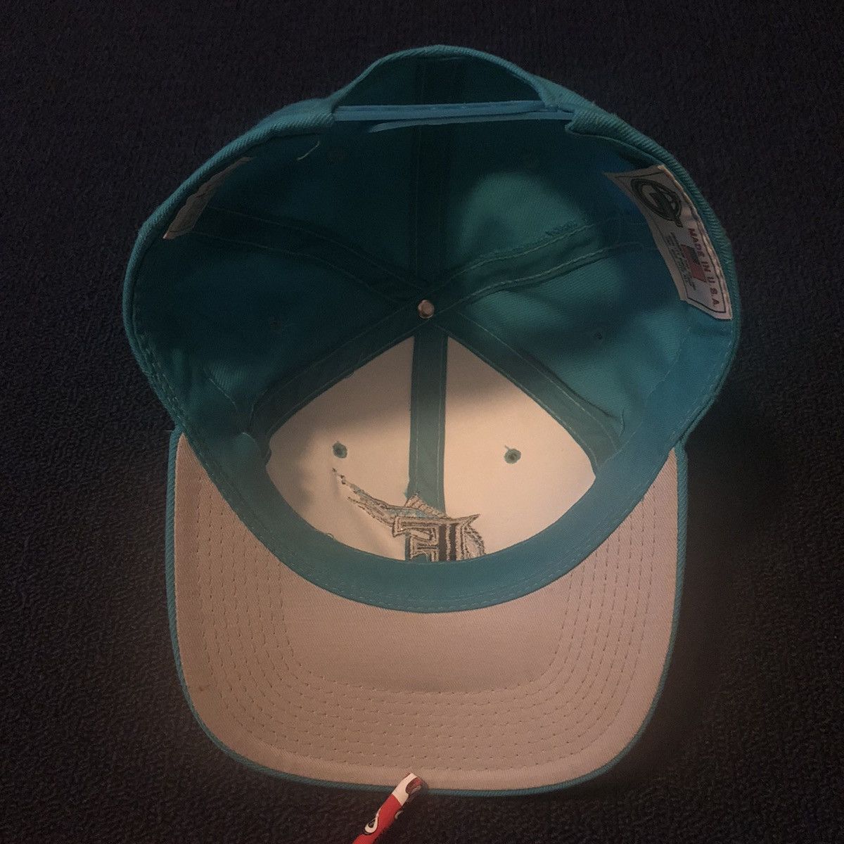 Vintage Vintage 1990s Florida Marlins The E Cap Logo Snap Back Hat Size ONE SIZE - 5 Thumbnail
