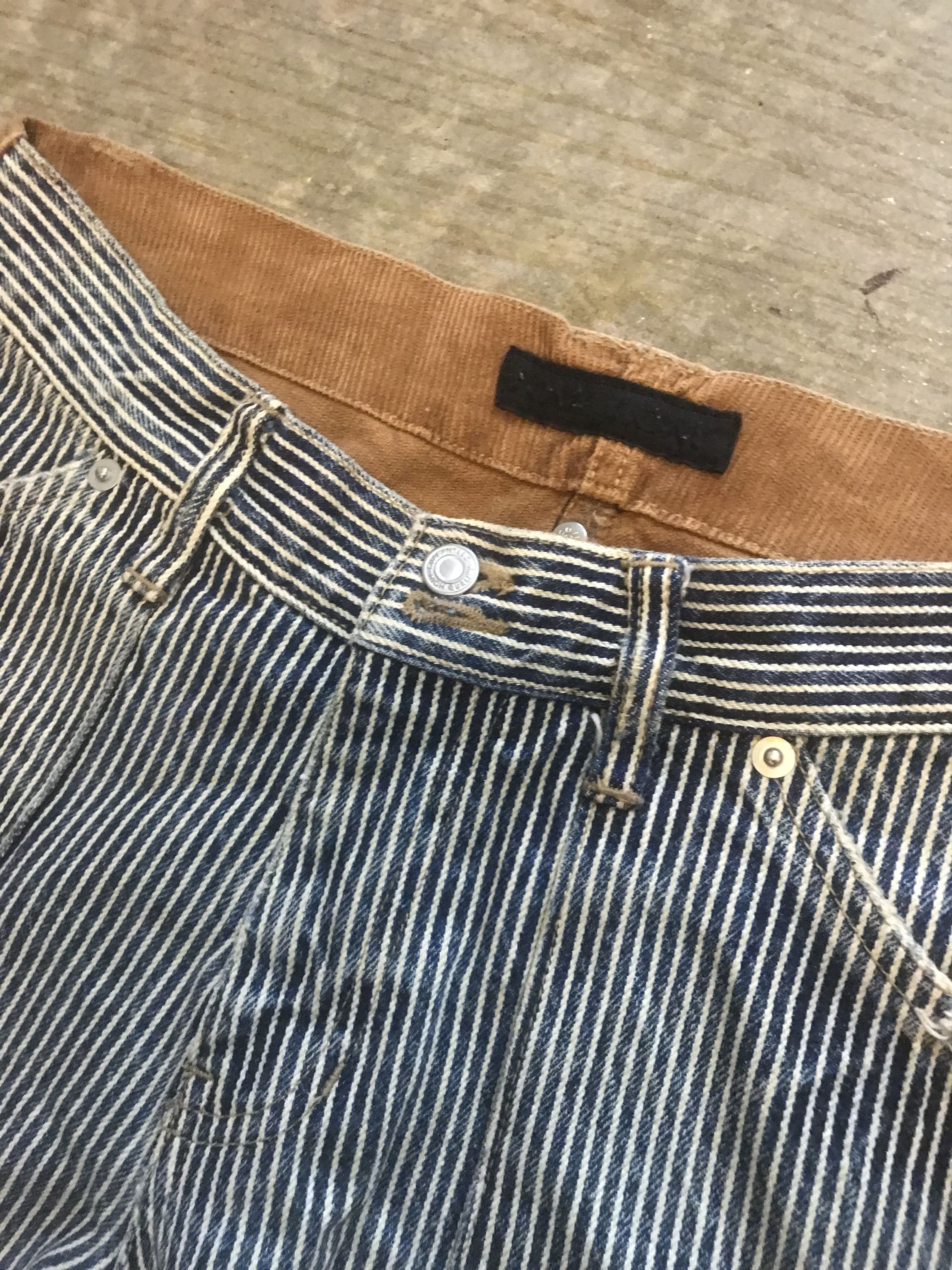 20471120 × Beauty Beast × Japanese Brand Love Boat Hickory corduroy hybrid pants Size 30" / US 8 / IT 44 - 5 Thumbnail