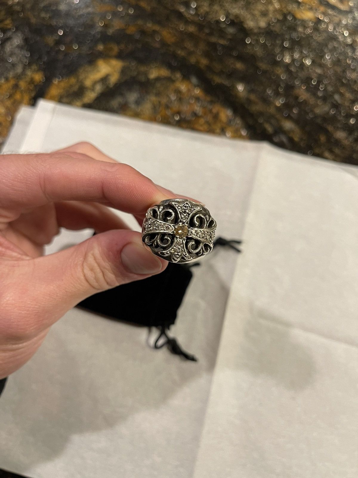 Chrome Hearts Chrome Hearts Factory Diamond Keeper Silver Ring Size ONE SIZE - 10 Thumbnail