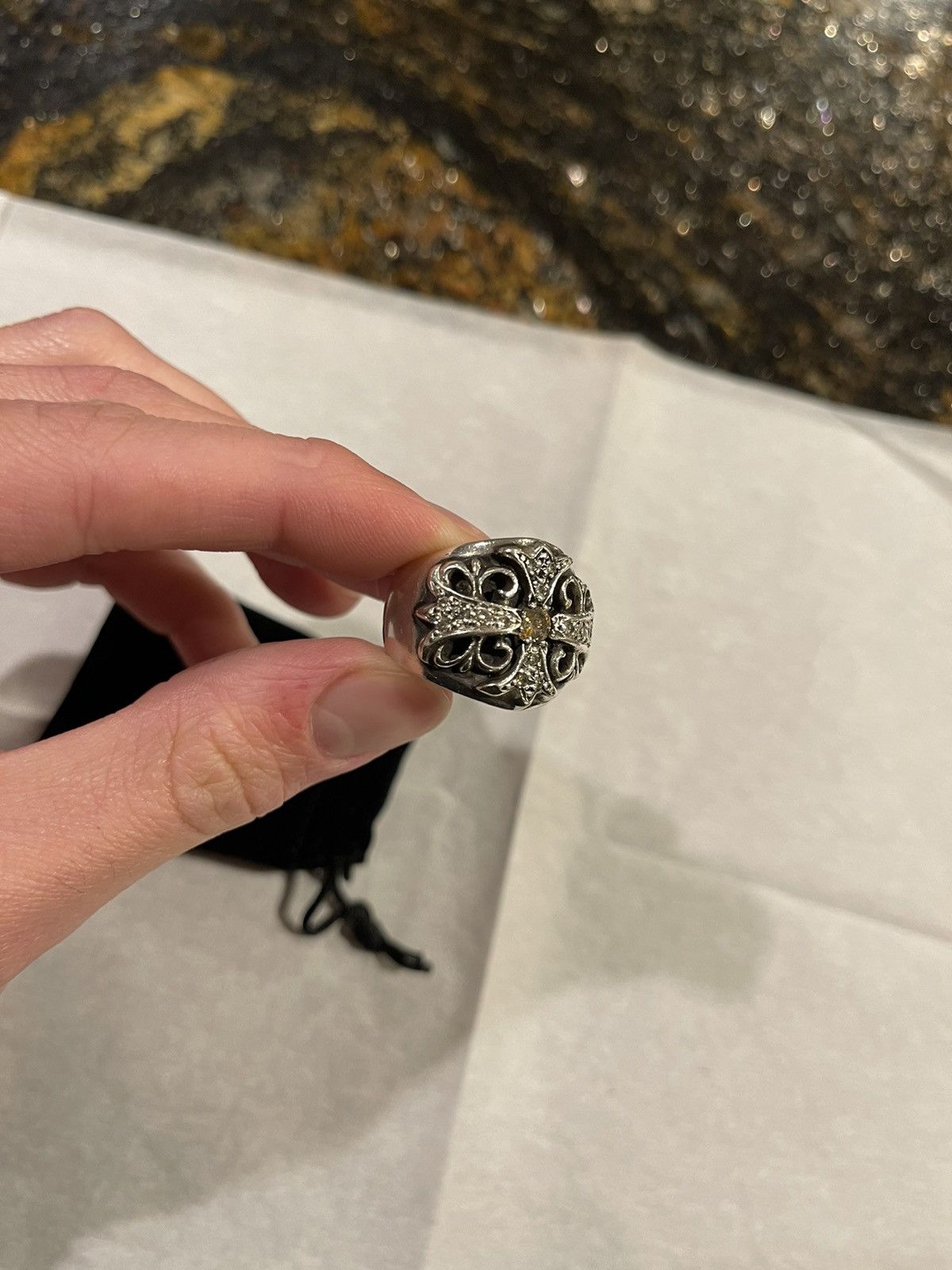 Chrome Hearts Chrome Hearts Factory Diamond Keeper Silver Ring Size ONE SIZE - 9 Thumbnail