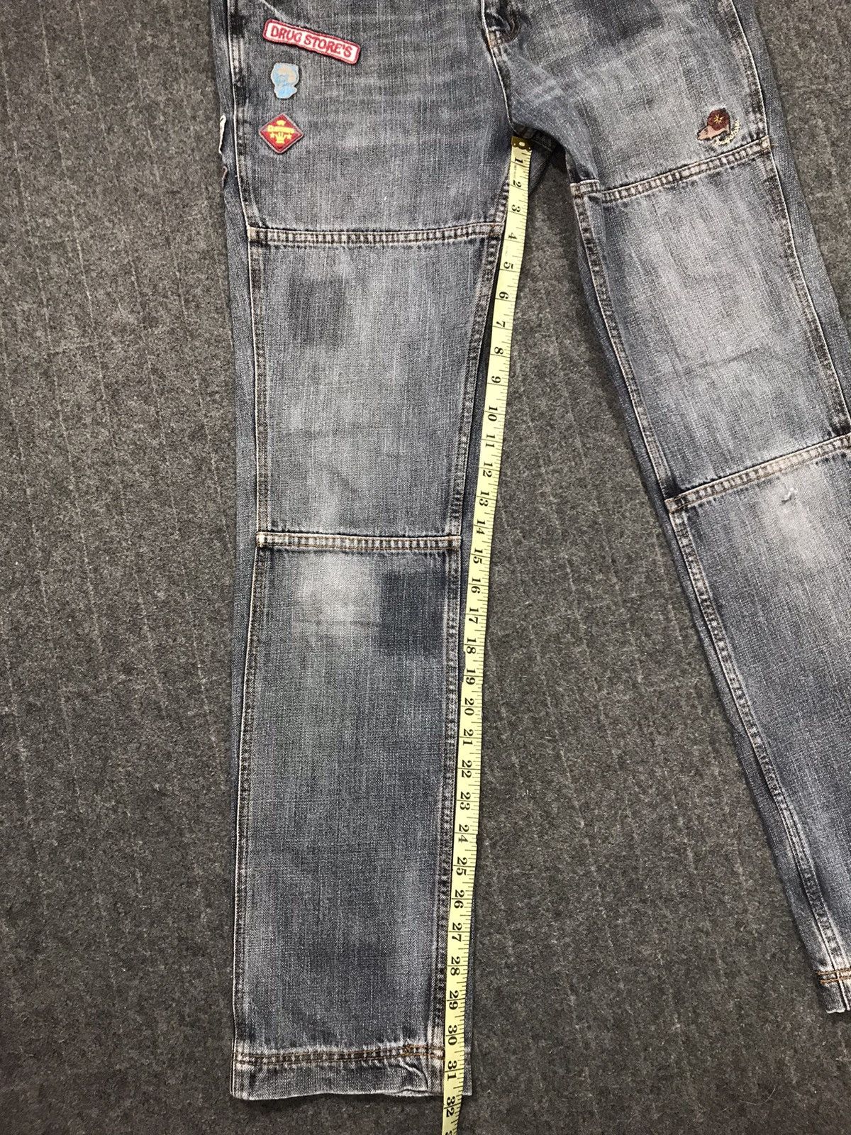 Japanese Brand × Vintage Drug Store Distressed Denim Indigo Slim Fit Cut Bushpant Size US 32 / EU 48 - 9 Thumbnail