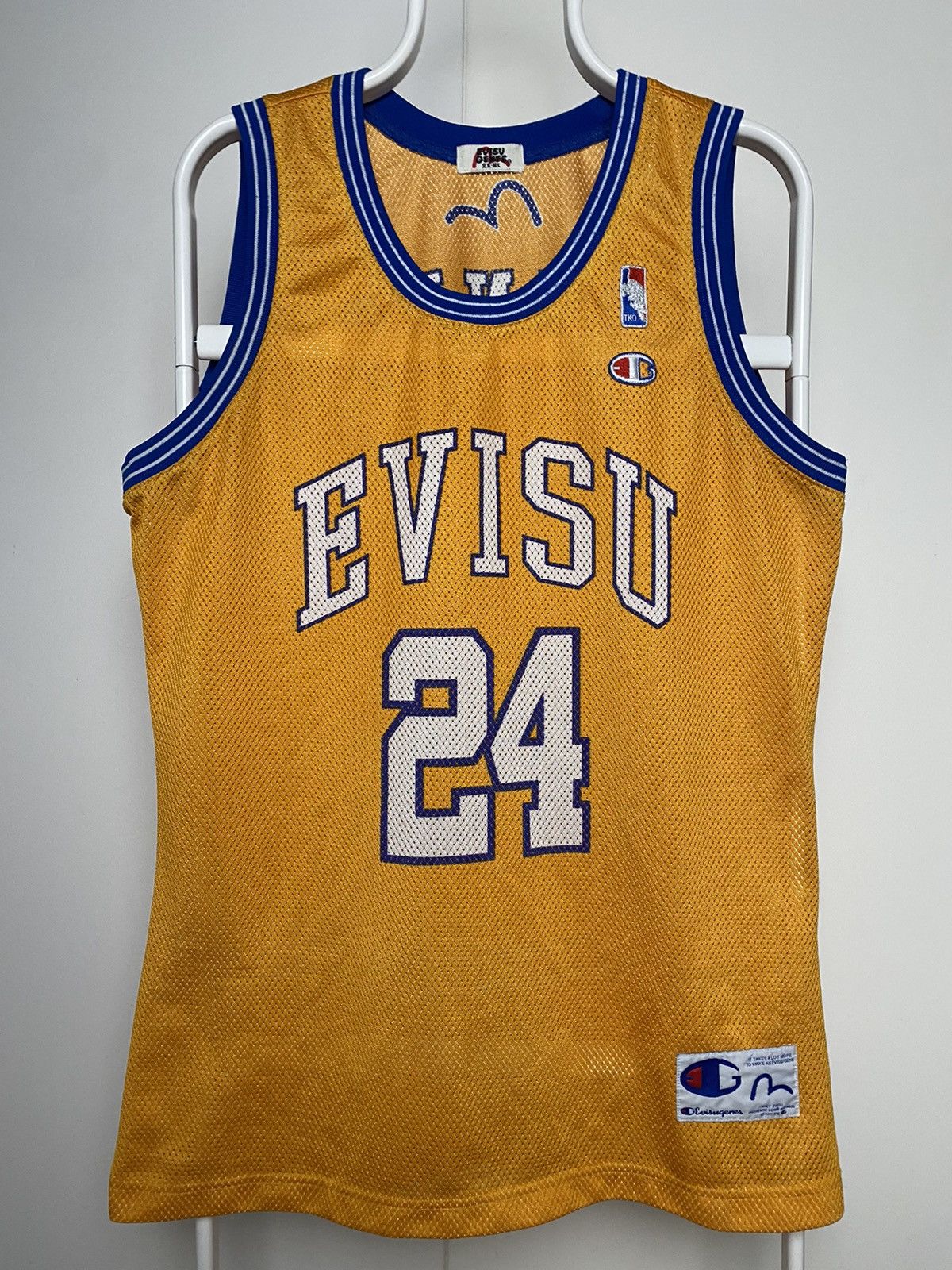 Pre-owned Evisu X Vintage Evisu Jersey Basketball Lakers 24 Vintage Very In Yellow