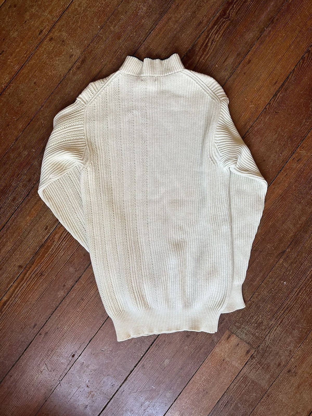 Yohji Yamamoto Yohji Yamamoto Pour Homme, Wool Turtle Neck Cable Knit Size US M / EU 48-50 / 2 - 5 Thumbnail