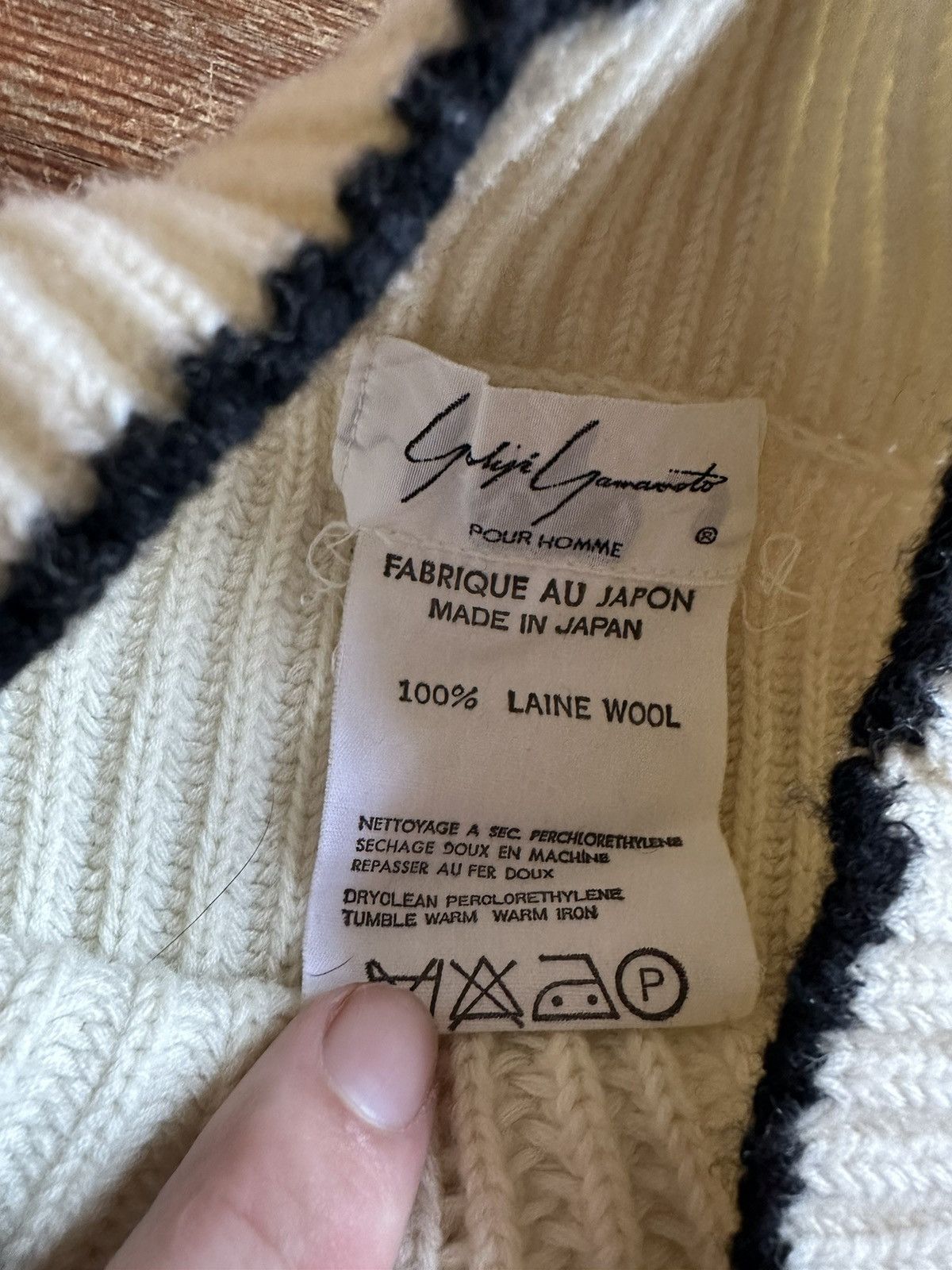 Yohji Yamamoto Yohji Yamamoto Pour Homme, Wool Turtle Neck Cable Knit Size US M / EU 48-50 / 2 - 4 Thumbnail