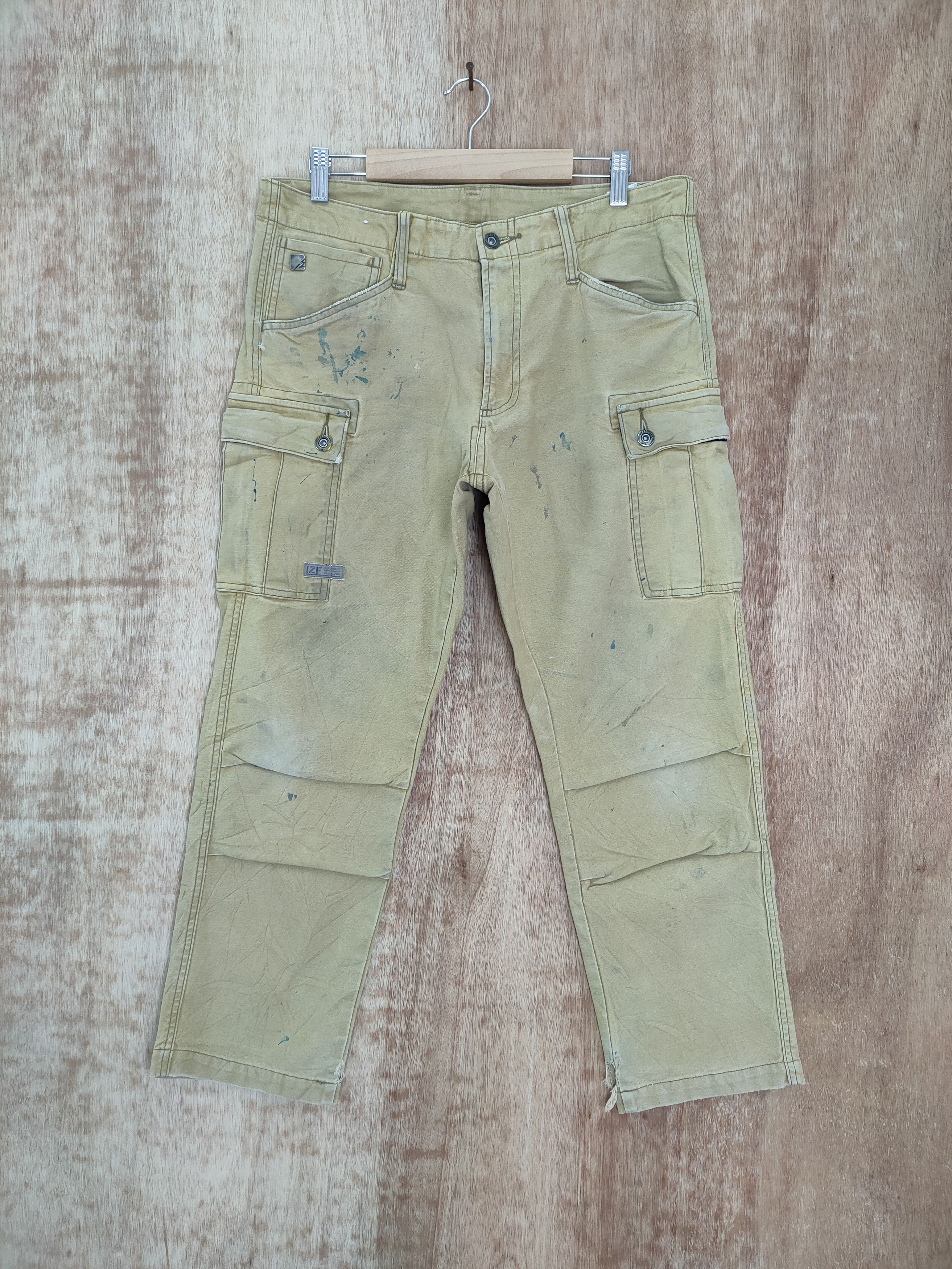 FRONTEER × Vintage VINTAGE IZ FRONTIER FADED PAINT CARGO PANTS Size US 34 / EU 50 - 1 Thumbnail