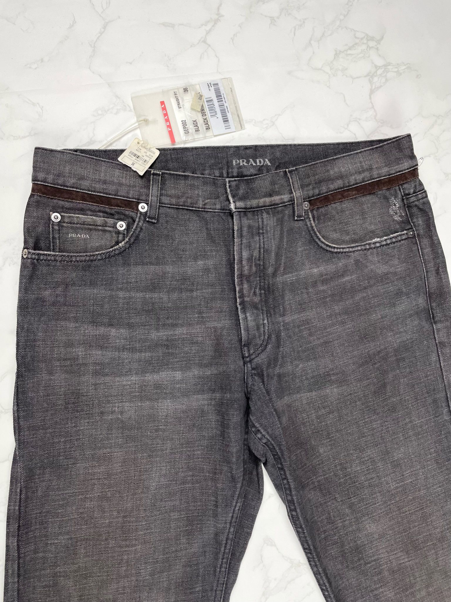 Prada Prada Black Denim Straight Jeans Size US 36 / EU 52 - 7 Thumbnail