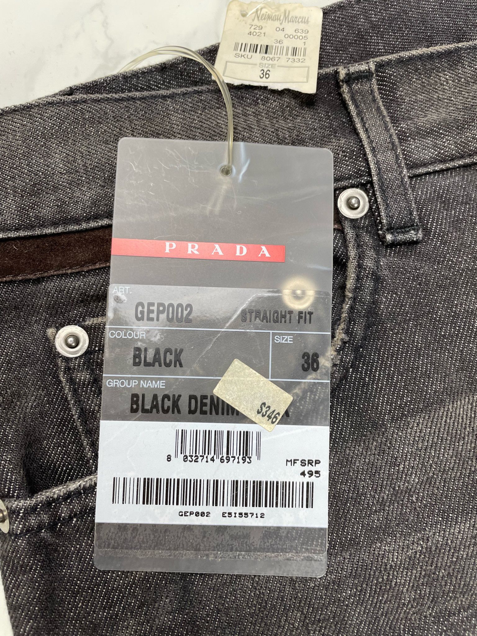 Prada Prada Black Denim Straight Jeans Size US 36 / EU 52 - 2 Thumbnail