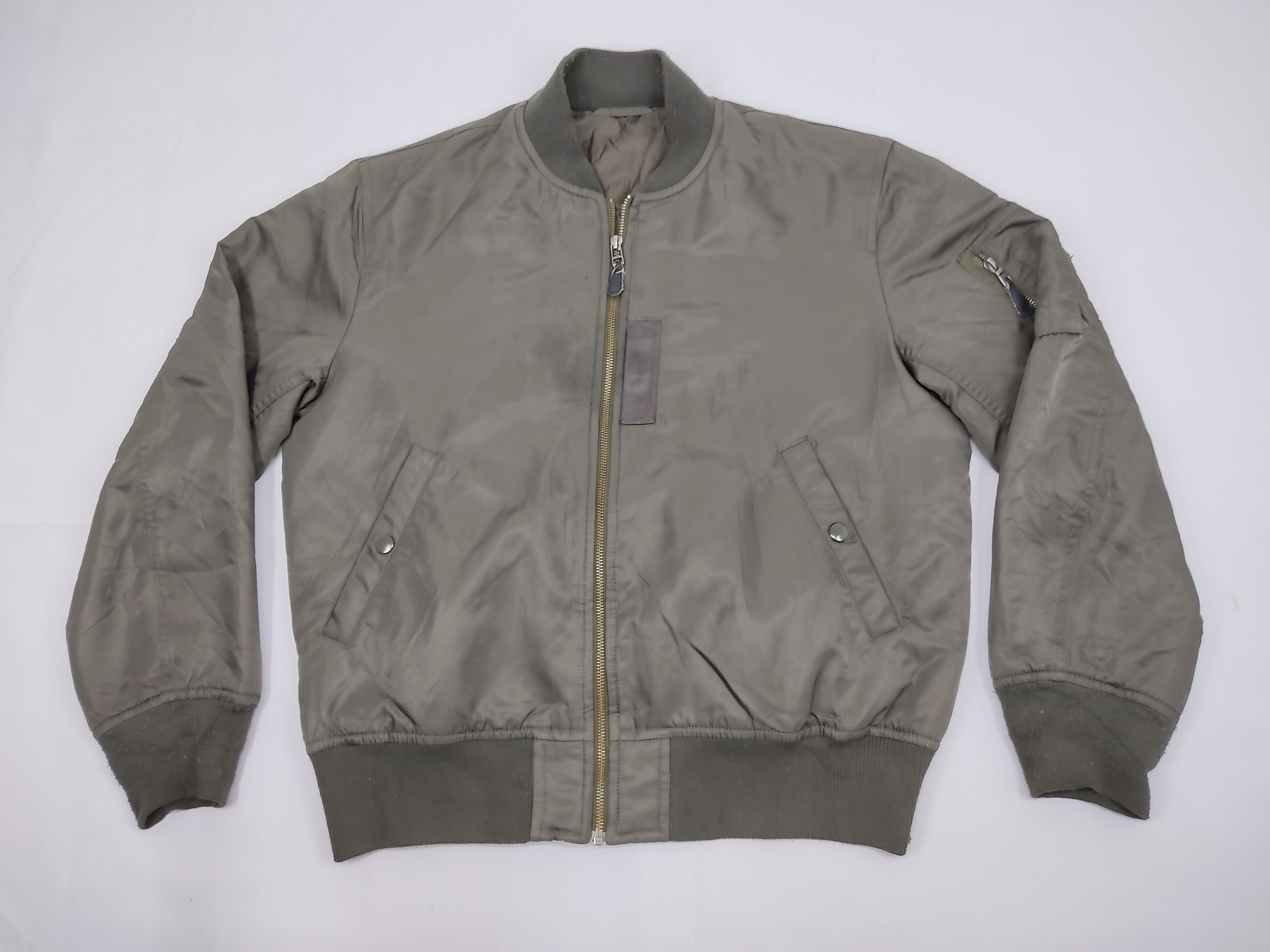 image of Bomber Jacket x Military Style Men Jacket Bomber Flight Down (Size Large)