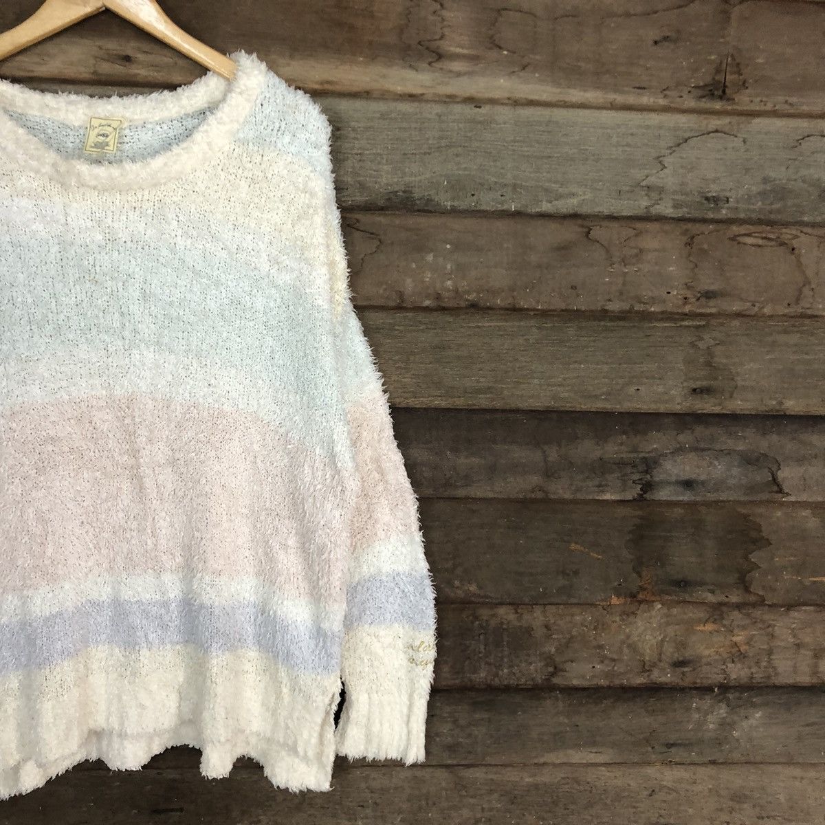 Homespun Knitwear DLL Gelato Pique White fleece shaggy Mohair Knitwear #c1054 Size US XL / EU 56 / 4 - 5 Thumbnail