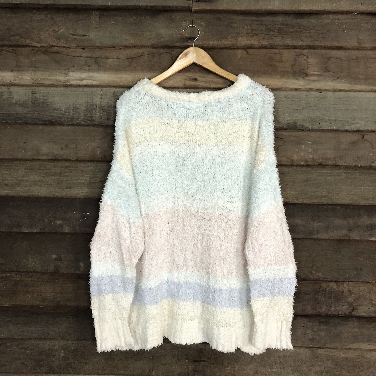 Homespun Knitwear DLL Gelato Pique White fleece shaggy Mohair Knitwear #c1054 Size US XL / EU 56 / 4 - 11 Thumbnail
