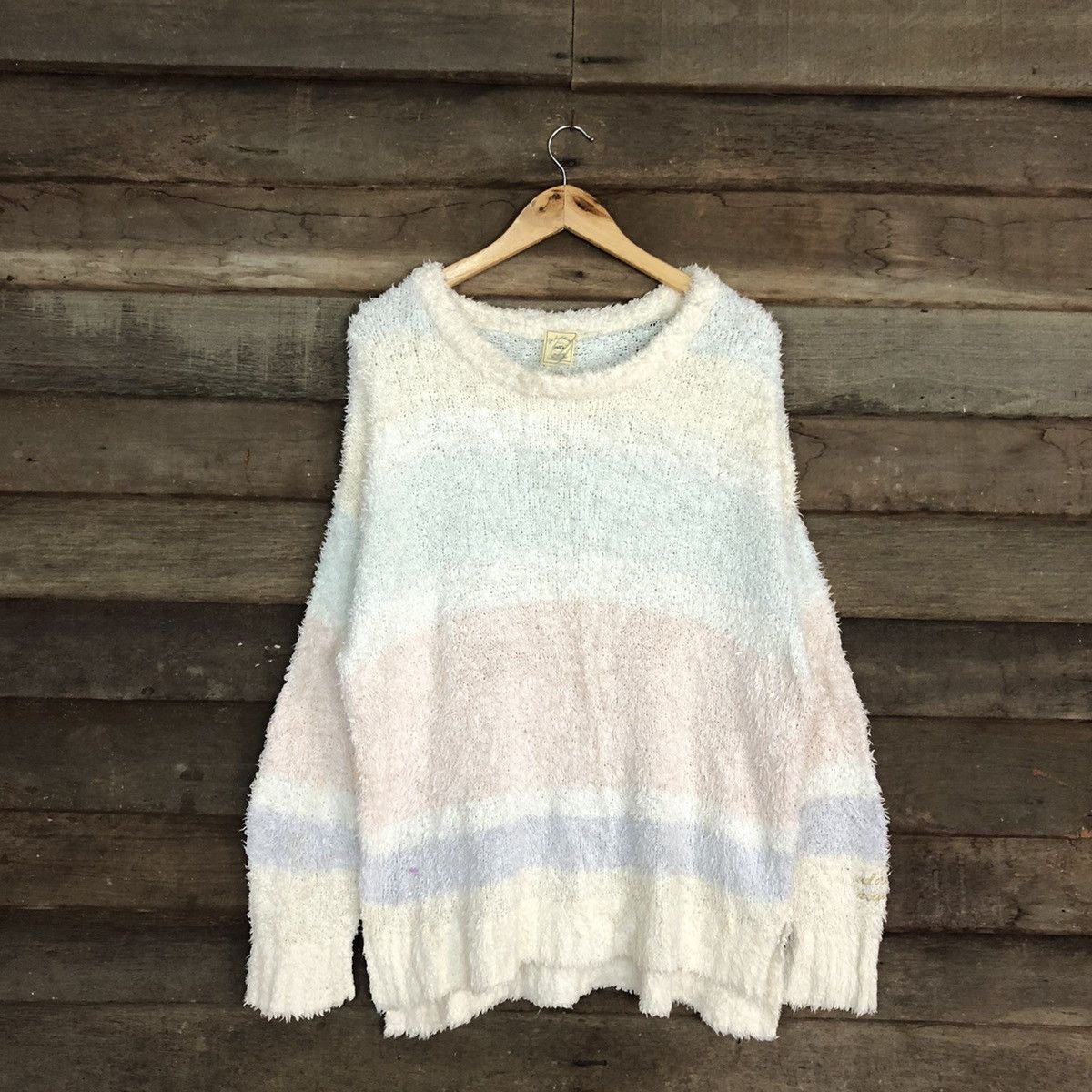 Homespun Knitwear DLL Gelato Pique White fleece shaggy Mohair Knitwear #c1054 Size US XL / EU 56 / 4 - 1 Thumbnail