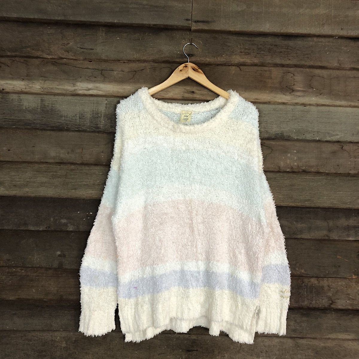 Homespun Knitwear DLL Gelato Pique White fleece shaggy Mohair Knitwear #c1054 Size US XL / EU 56 / 4 - 3 Thumbnail