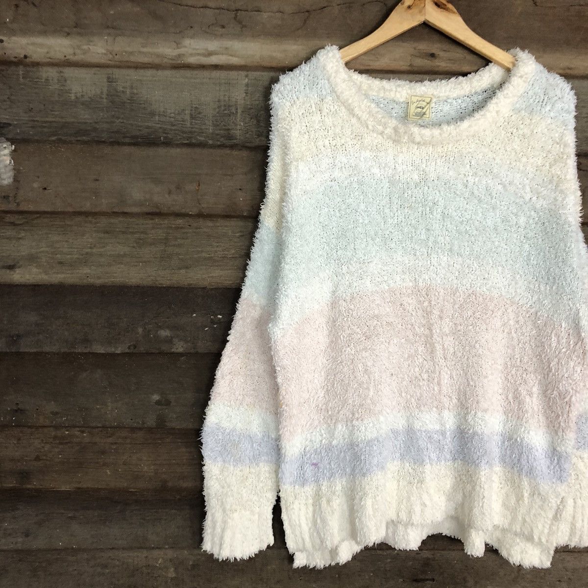 Homespun Knitwear DLL Gelato Pique White fleece shaggy Mohair Knitwear #c1054 Size US XL / EU 56 / 4 - 7 Thumbnail