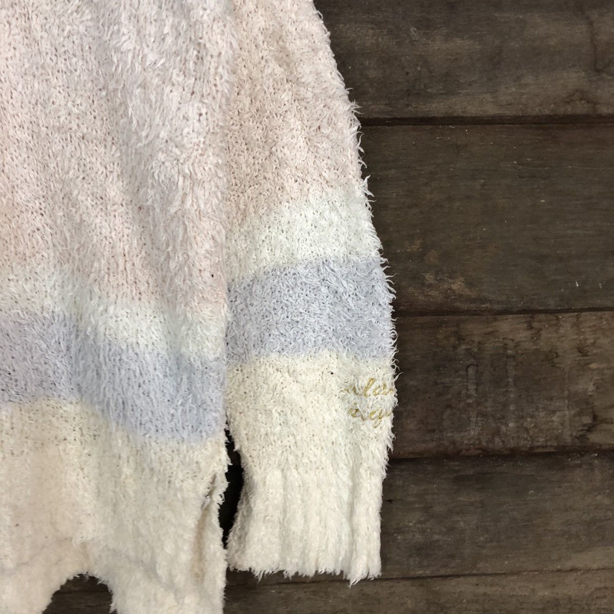 Homespun Knitwear DLL Gelato Pique White fleece shaggy Mohair Knitwear #c1054 Size US XL / EU 56 / 4 - 4 Thumbnail