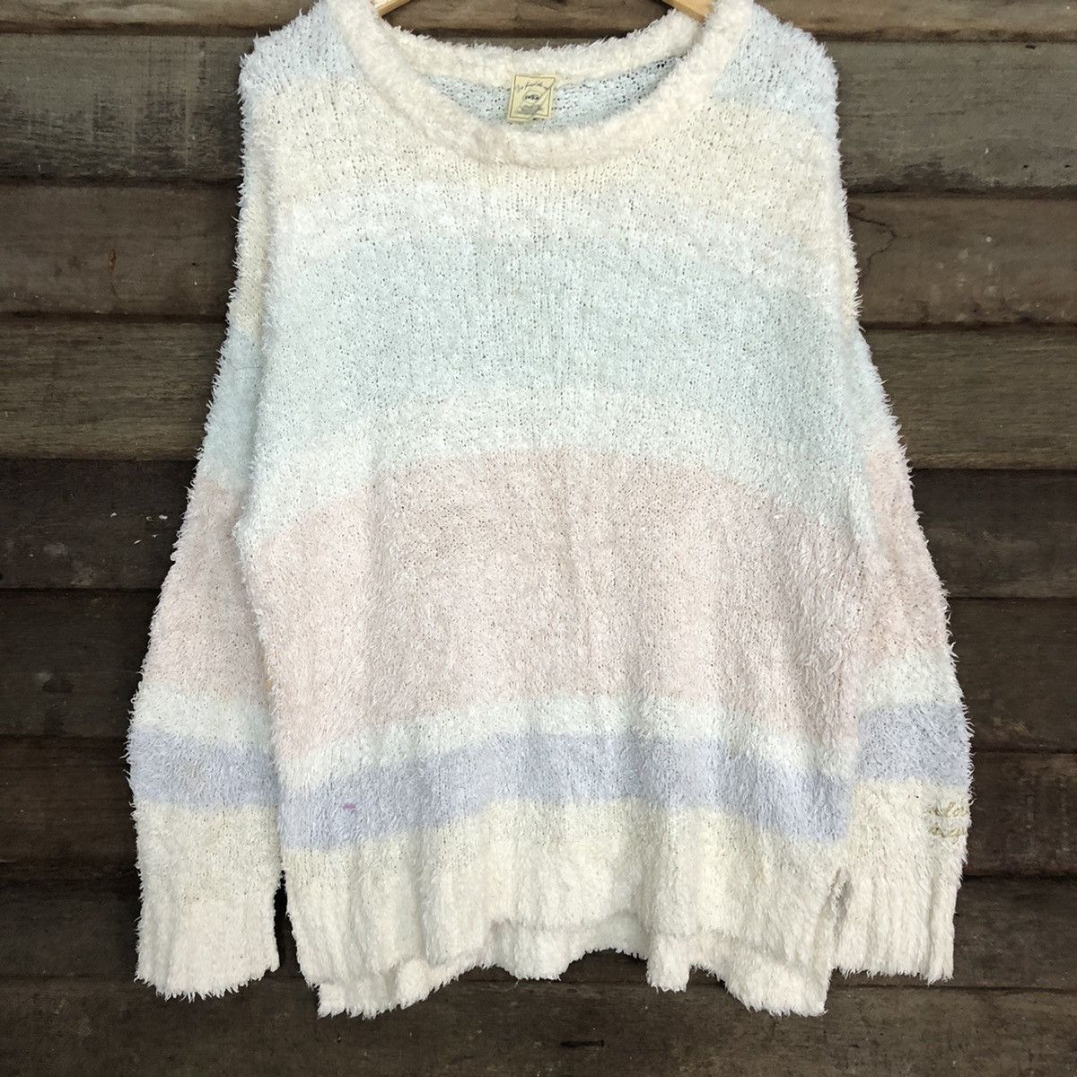 Homespun Knitwear DLL Gelato Pique White fleece shaggy Mohair Knitwear #c1054 Size US XL / EU 56 / 4 - 8 Thumbnail