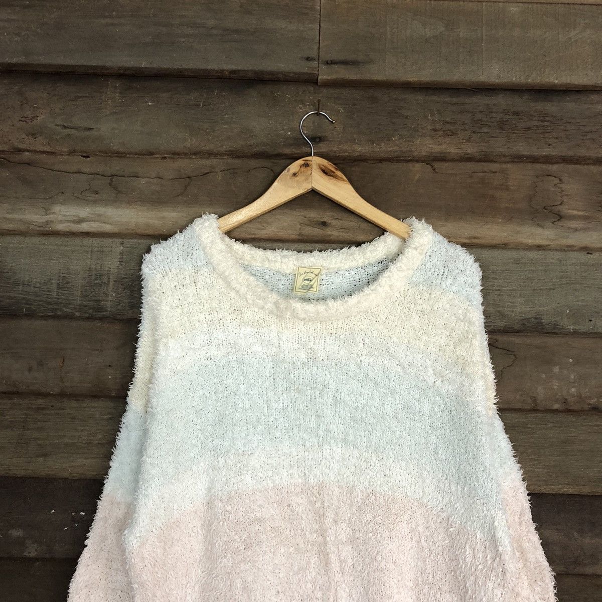 Homespun Knitwear DLL Gelato Pique White fleece shaggy Mohair Knitwear #c1054 Size US XL / EU 56 / 4 - 2 Thumbnail